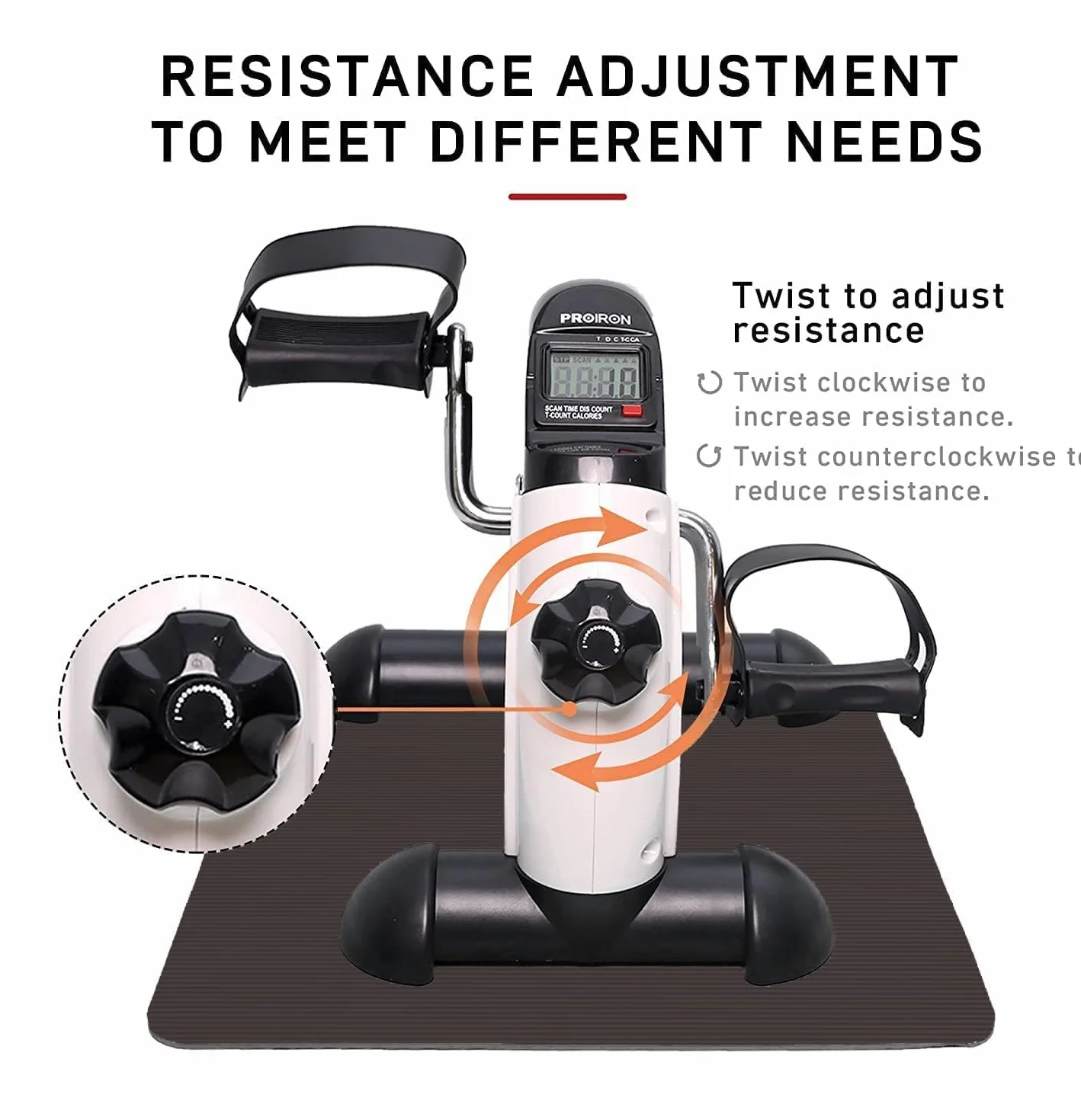 PROIRON Mini Vélo d'Appartement, Pédalier Résistance Réglable, Écran LCD