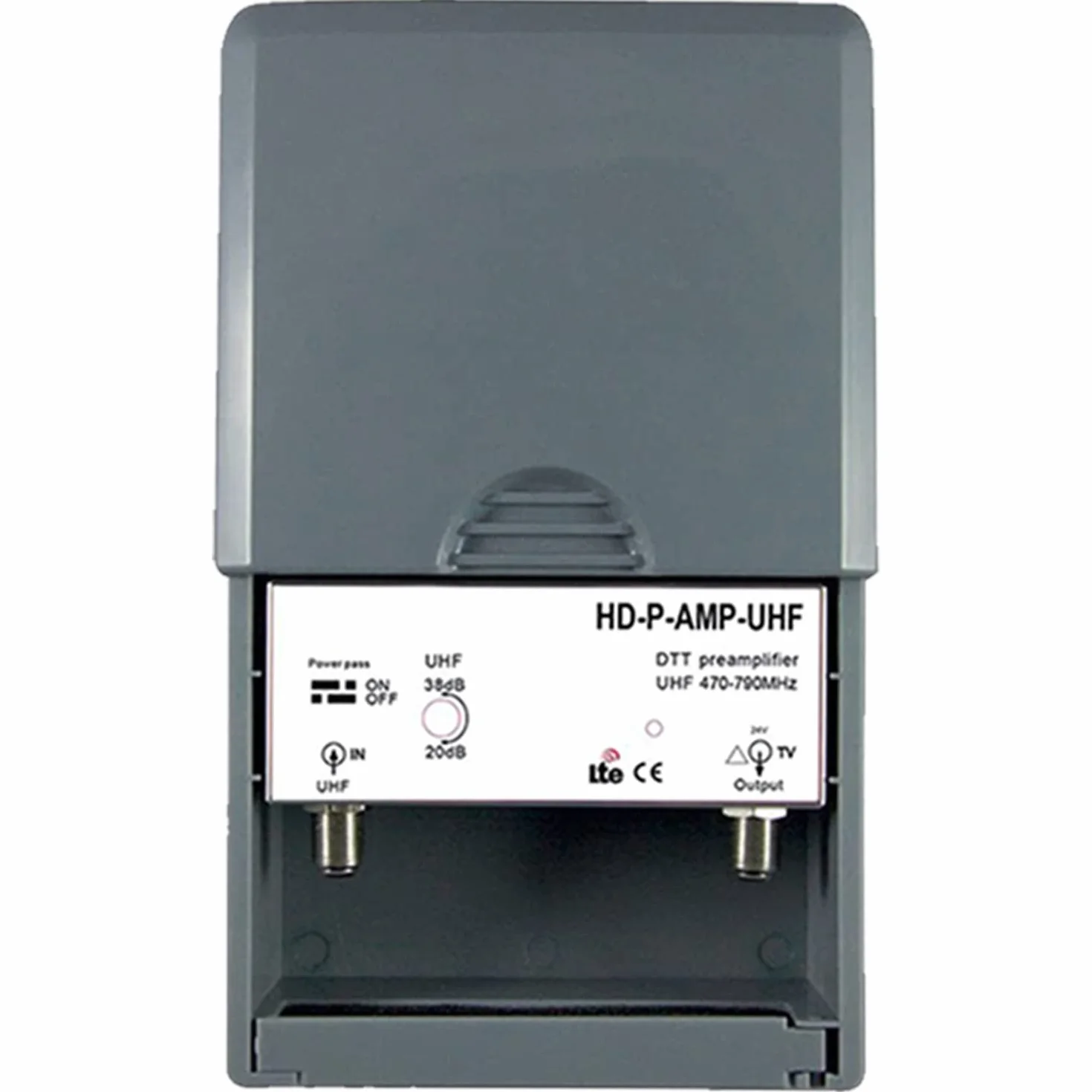 LEYF Preamplificateur TV/Gain réglable 15-38 dB/Amplificateur Antenne TV/Ampli pour TNT HD Signal UHF 470-790MHz
