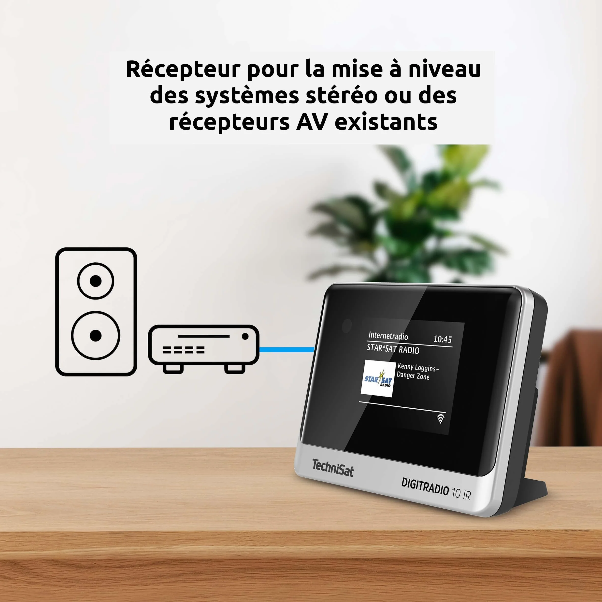 TechniSat DIGITRADIO 10 IR Adaptateur Radio Internet DAB+ WLAN Bluetooth Noir Argent