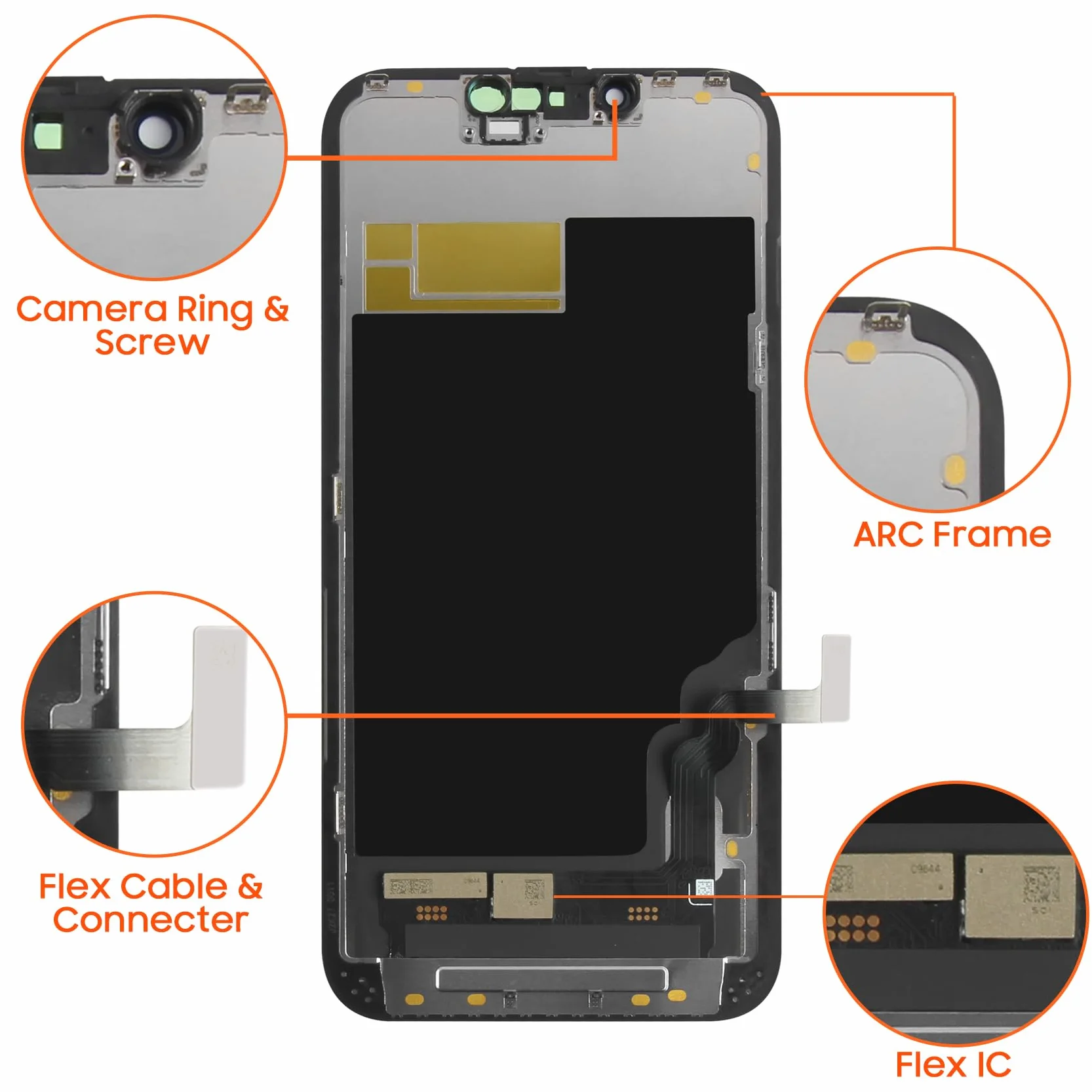 LADYSON Écran pour iPhone 13 Écran LCD pour iPhone 13 A2633 A2482 A2631 A2634 A2635 LCD Affichage Écran Tactile Numériseur Kit de Remplacement + Outil (Incell, Non Original)