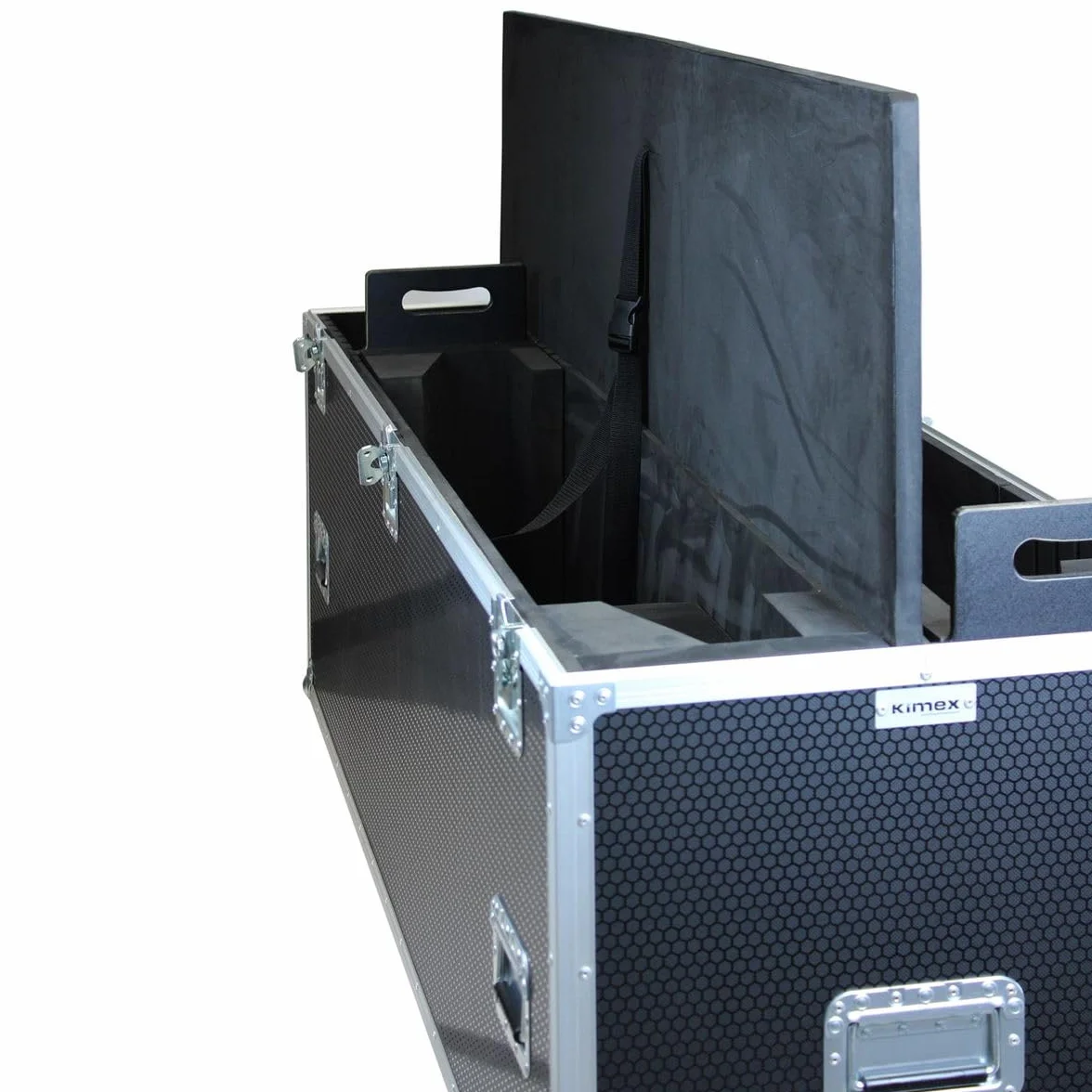 KIMEX Flight Case pour deux écrans TV 65"-75" sur roulettes