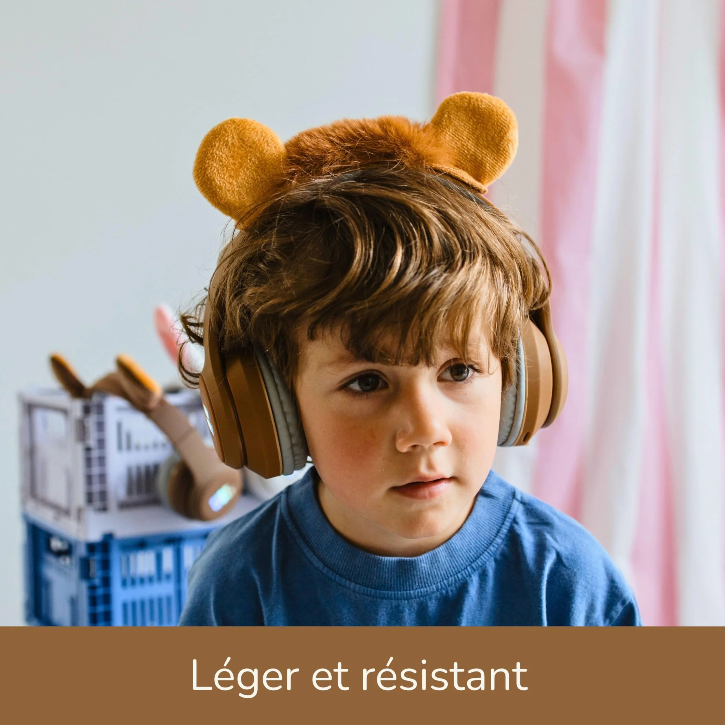 KIDYWOLF - KIDYEARS Lion - Casque Audio Enfant Bluetooth & Filaire - Volume Limité 85dB pour Protéger l'Audition
