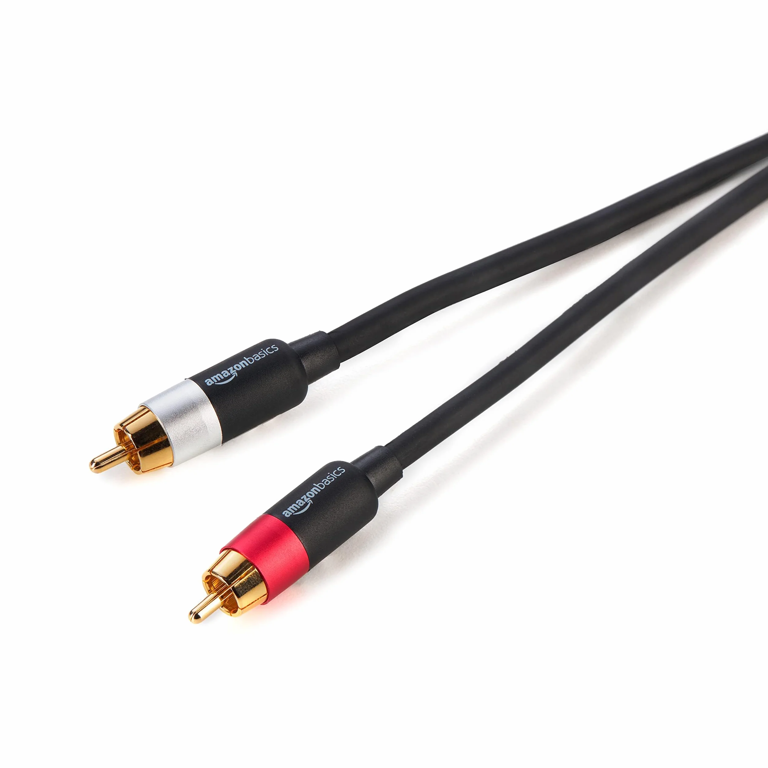 Amazon Basics Câble audio RCA 2 prises mâles vers 2 mâles, 10 m, noir