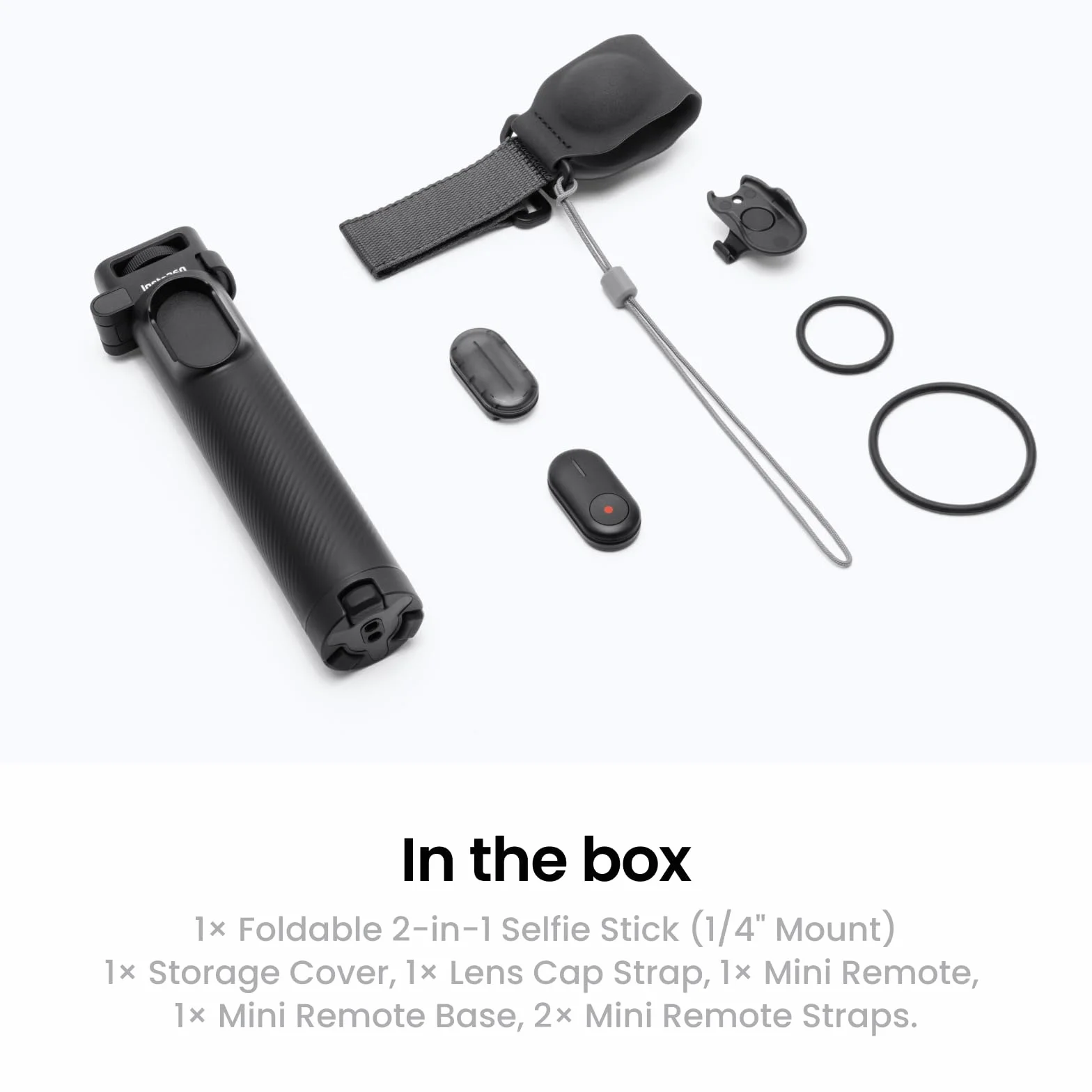 Insta360 Kit télécommande et Perche à Selfie Rabattable 2-en-1, Perche Invisible et Mini télécommande, Compatible camérasX5, X4, X3 (Fixation 1/4").