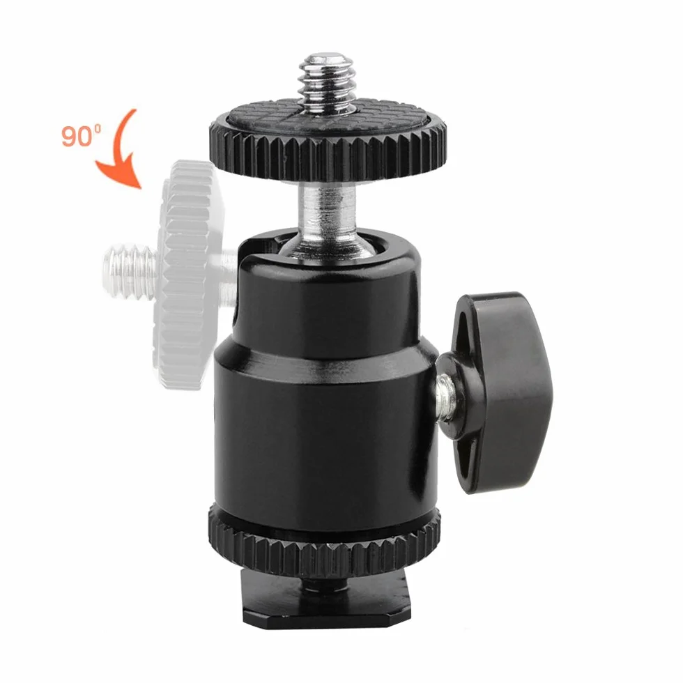 CAMVATE 1/4 Mini tête à rotule Flash Hot Shoe Support à vis for Trépied pour Appareil Photo