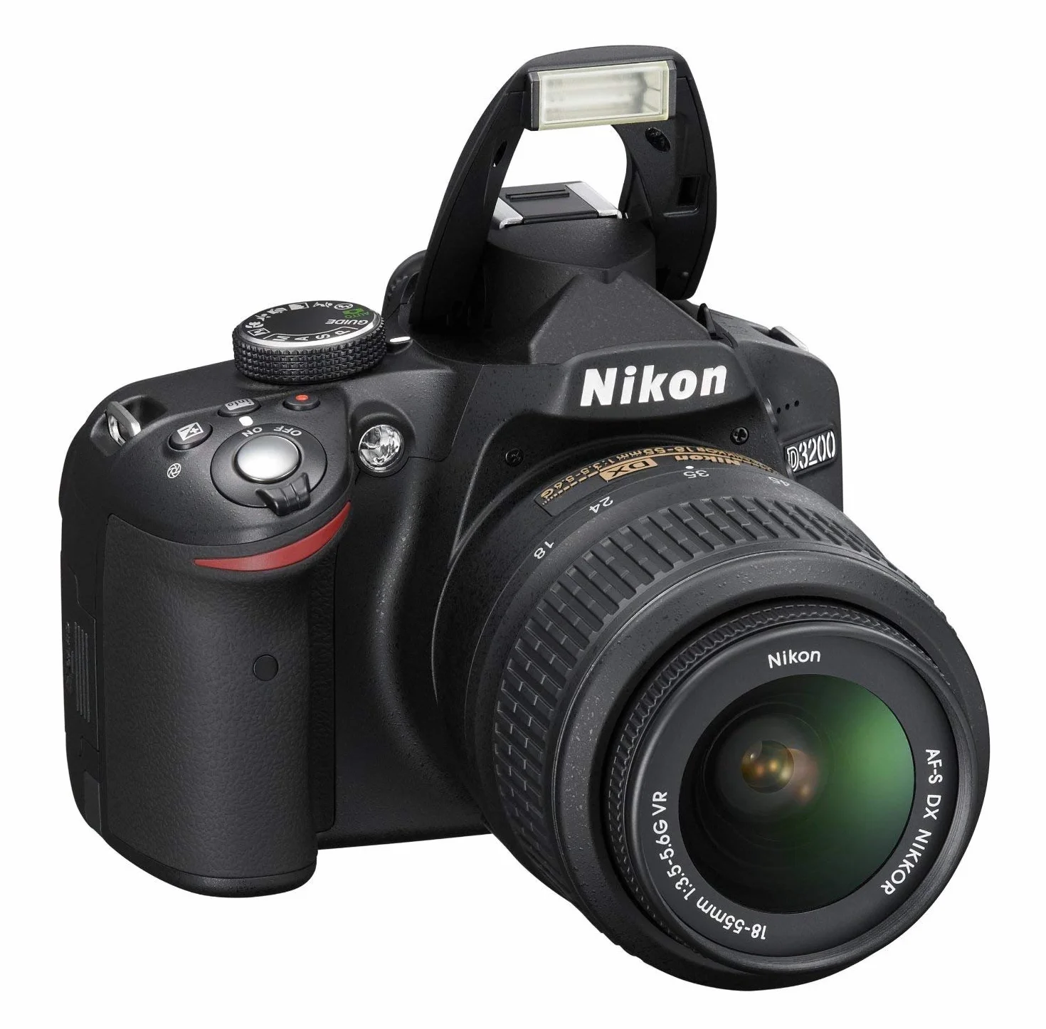 Nikon D3200 Appareil photo numérique Reflex 24.2 Kit Objectif AF-S DX 18-55 mm Noir (Reconditionné)