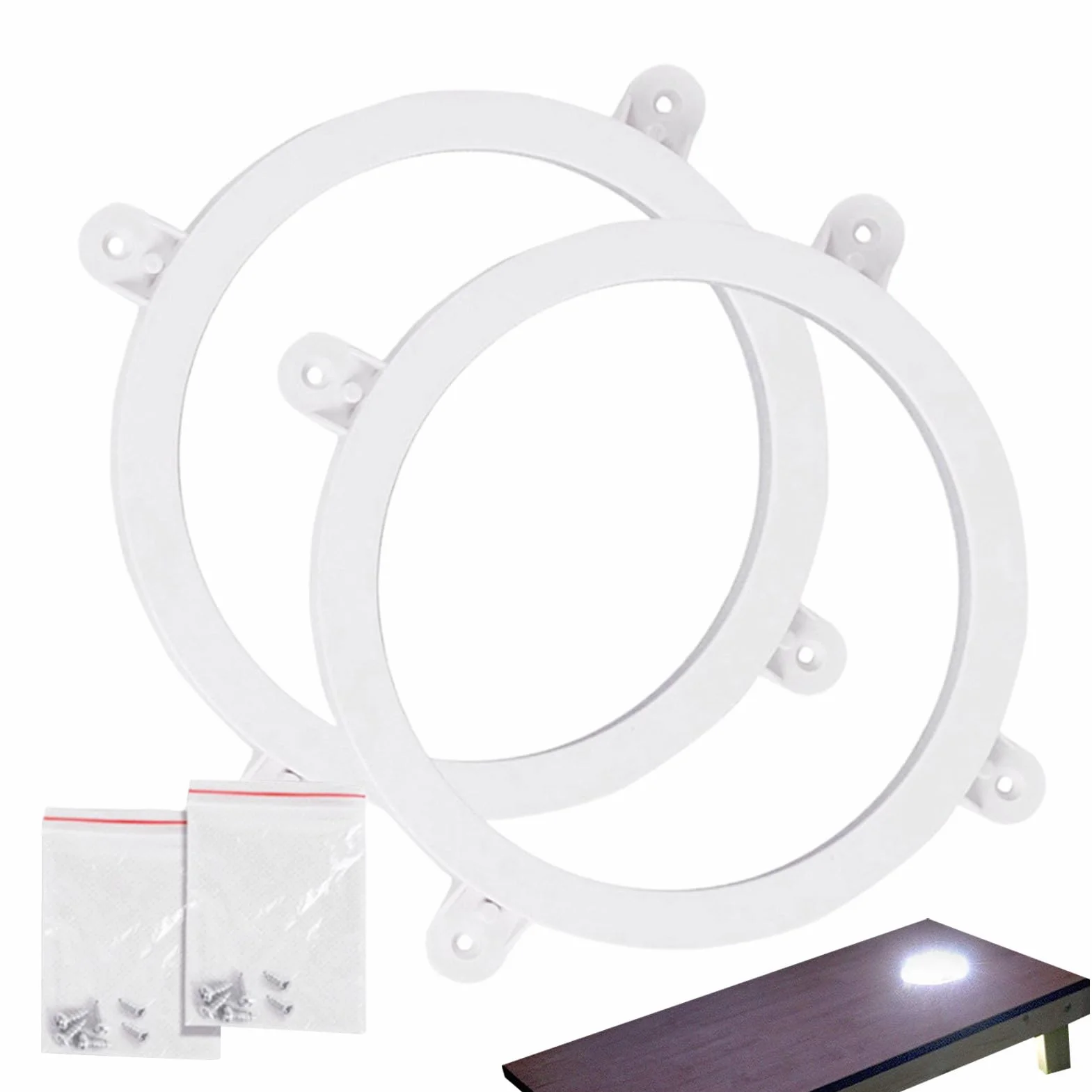 Anneaux de reproduction LED étanches Éclairage pour ensemble de cornhole robuste durable