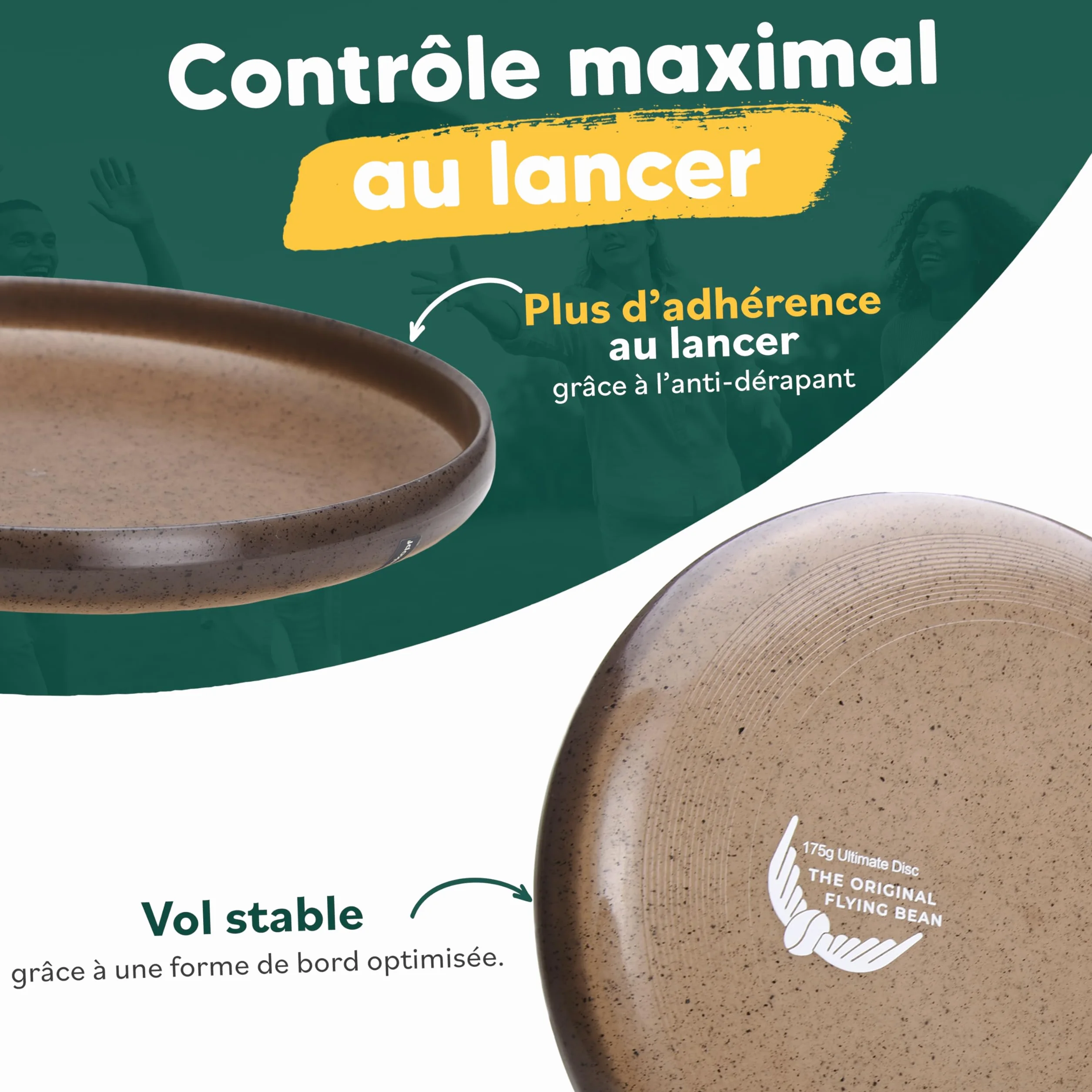 Frisbee Disque Volant Ultimate écologique Plastique recyclé Professionnel Plage Parc Jeu Plein air antidérapant