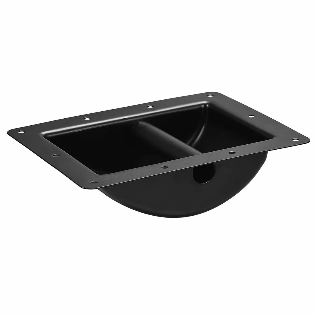 sourcing map Poignée Haut-Parleur Encastrée Support Préhension Style Poche Haut-Parleur Remplacement pour Armoire Audio Poignées en Métal Noir