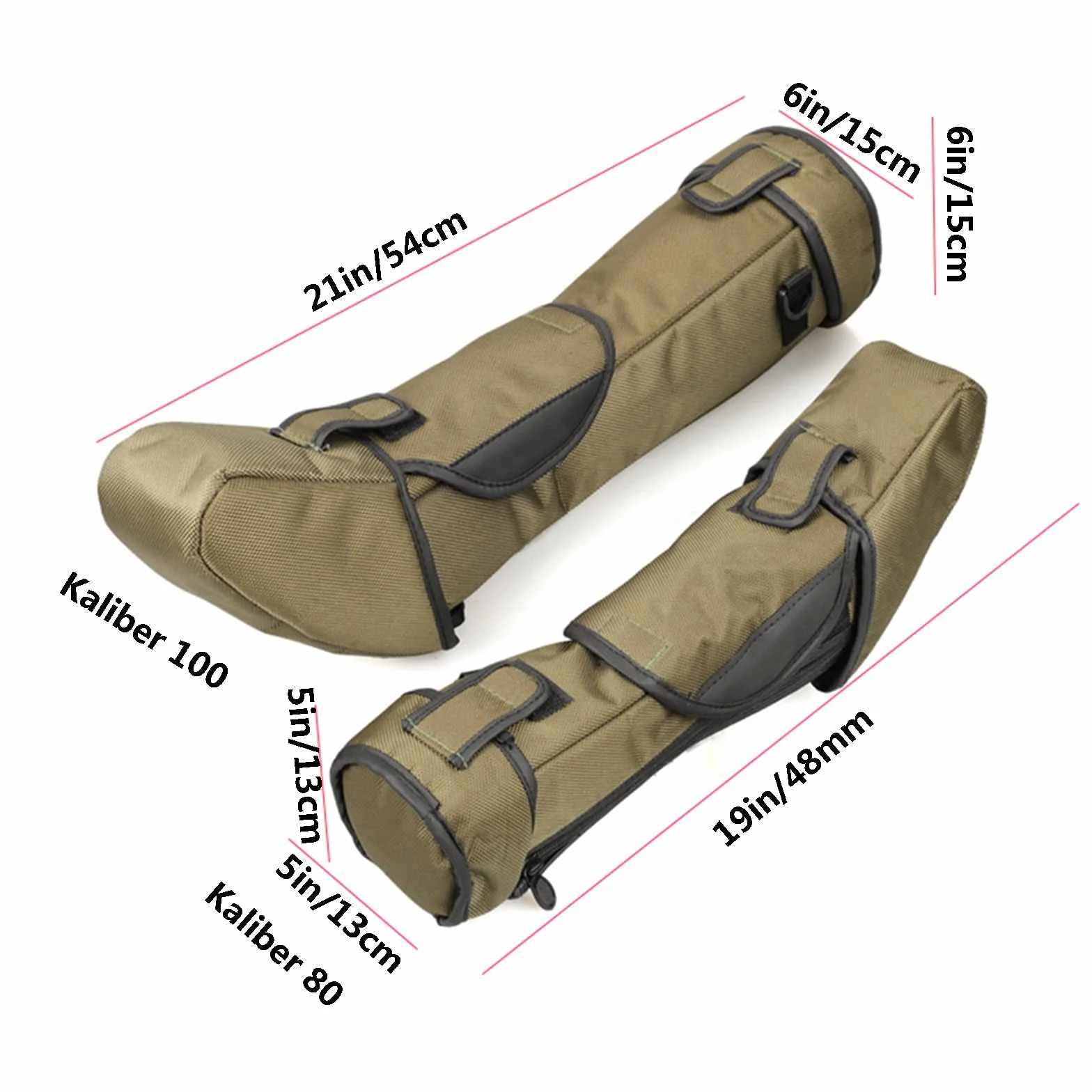 Étui pour Longue Vue Souple HD avec Bandoulière Dégagement Rapide Sac de Transport Télescope 100mm Vert