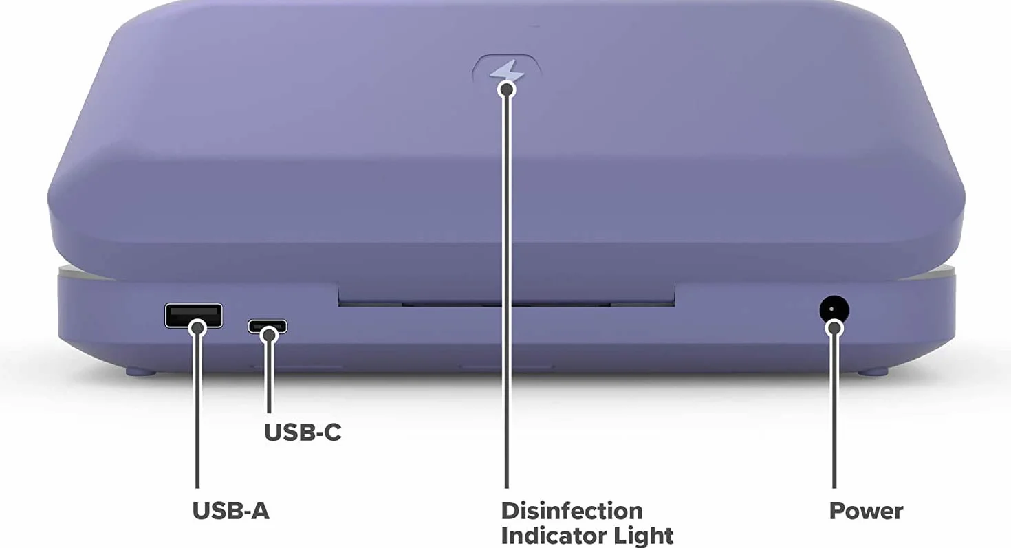 PhoneSoap 3 UV Désinfectant pour Smartphone Et Chargeur Universel | Désinfecteur De Lumière UV Breveté Et Cliniquement Prouvé | (Pervenche)