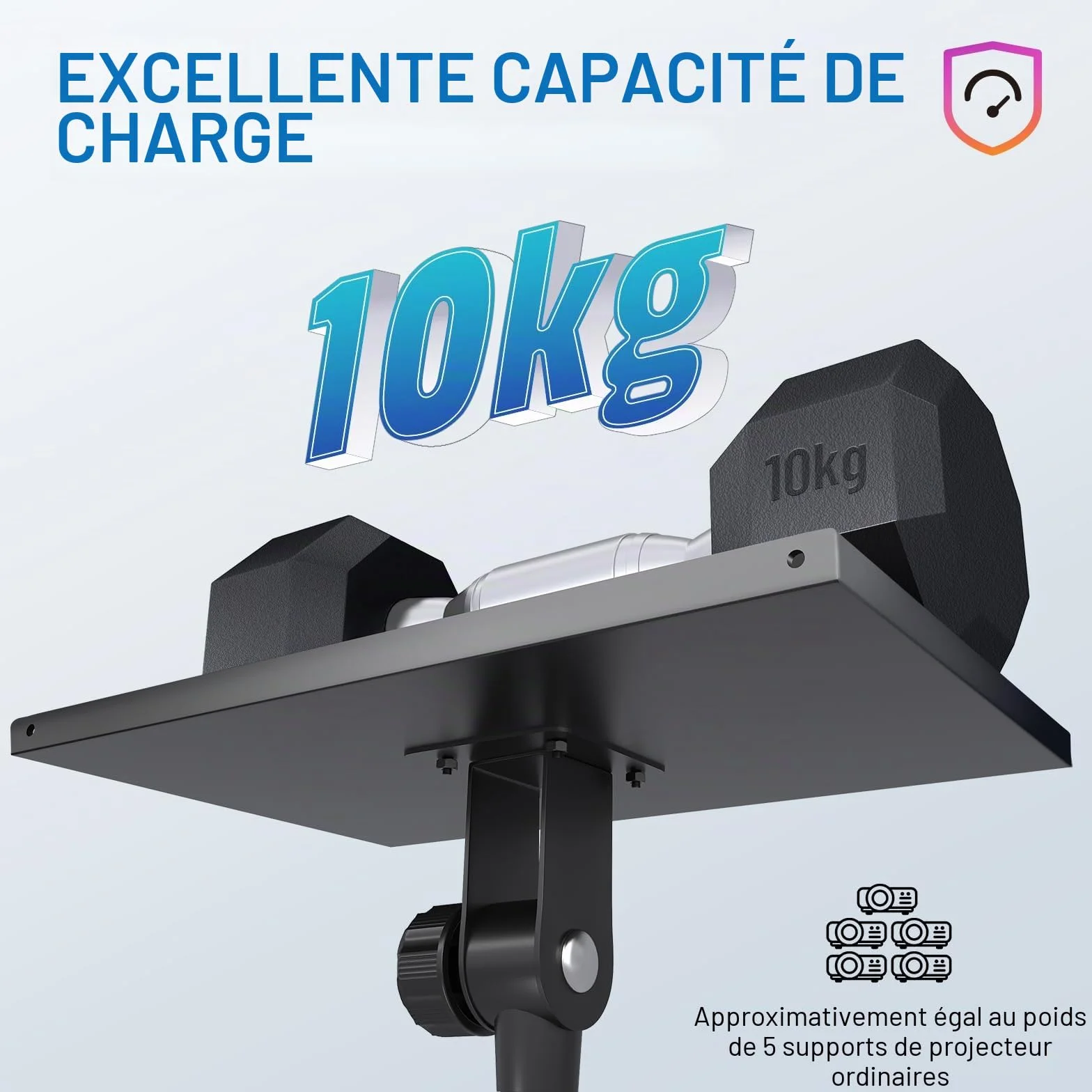 CAHAYA Support de Vidéoprojecteur Mobile Pliable Hauteur Réglable 73,6-165 cm Charge 10 kg