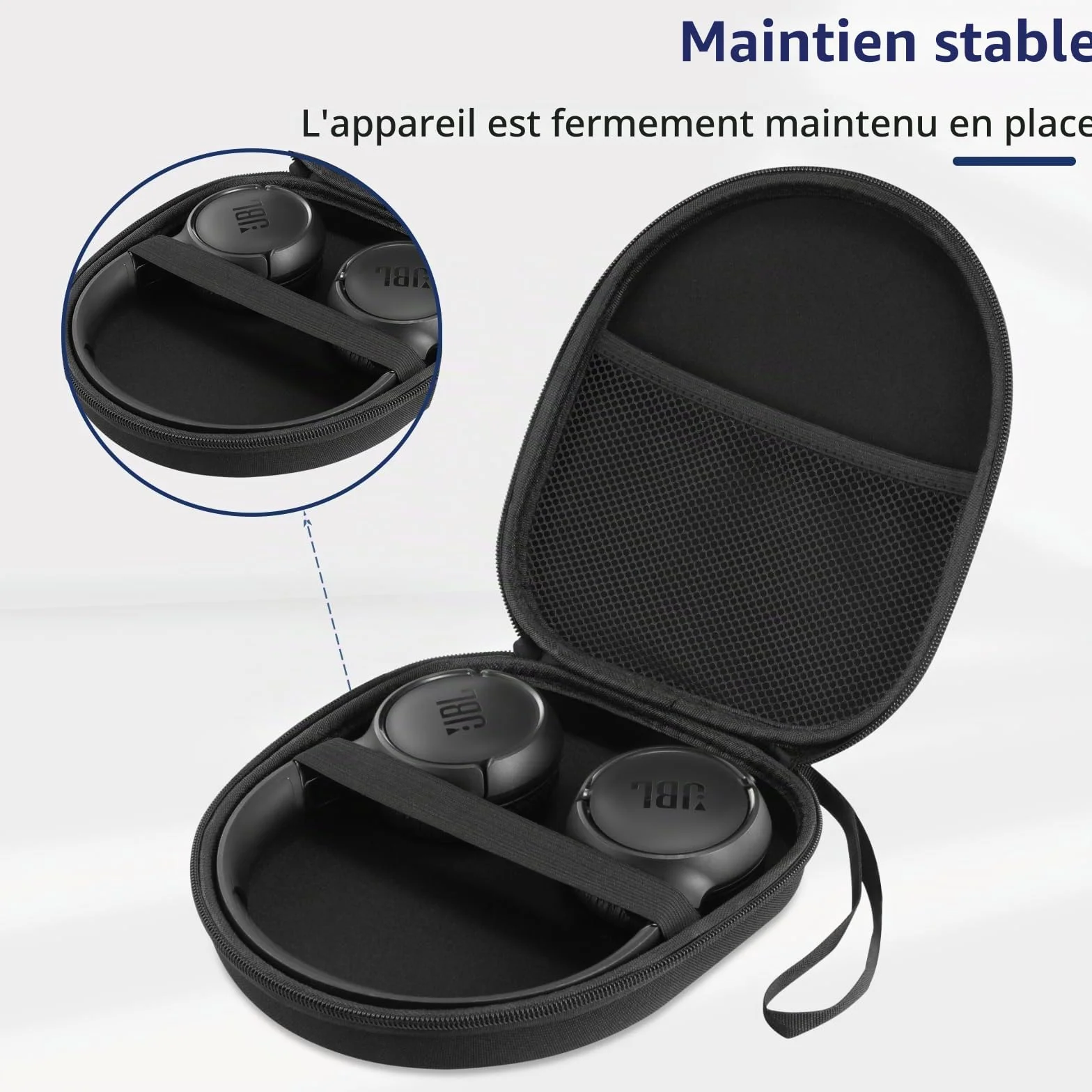 Étui de voyage compatible JBL Tune 510BT 520BT 500 720 BT 770 NC 760 NC Sony WH-CH520 WH-CH720N, casque sans fil réduction du bruit (noir)
