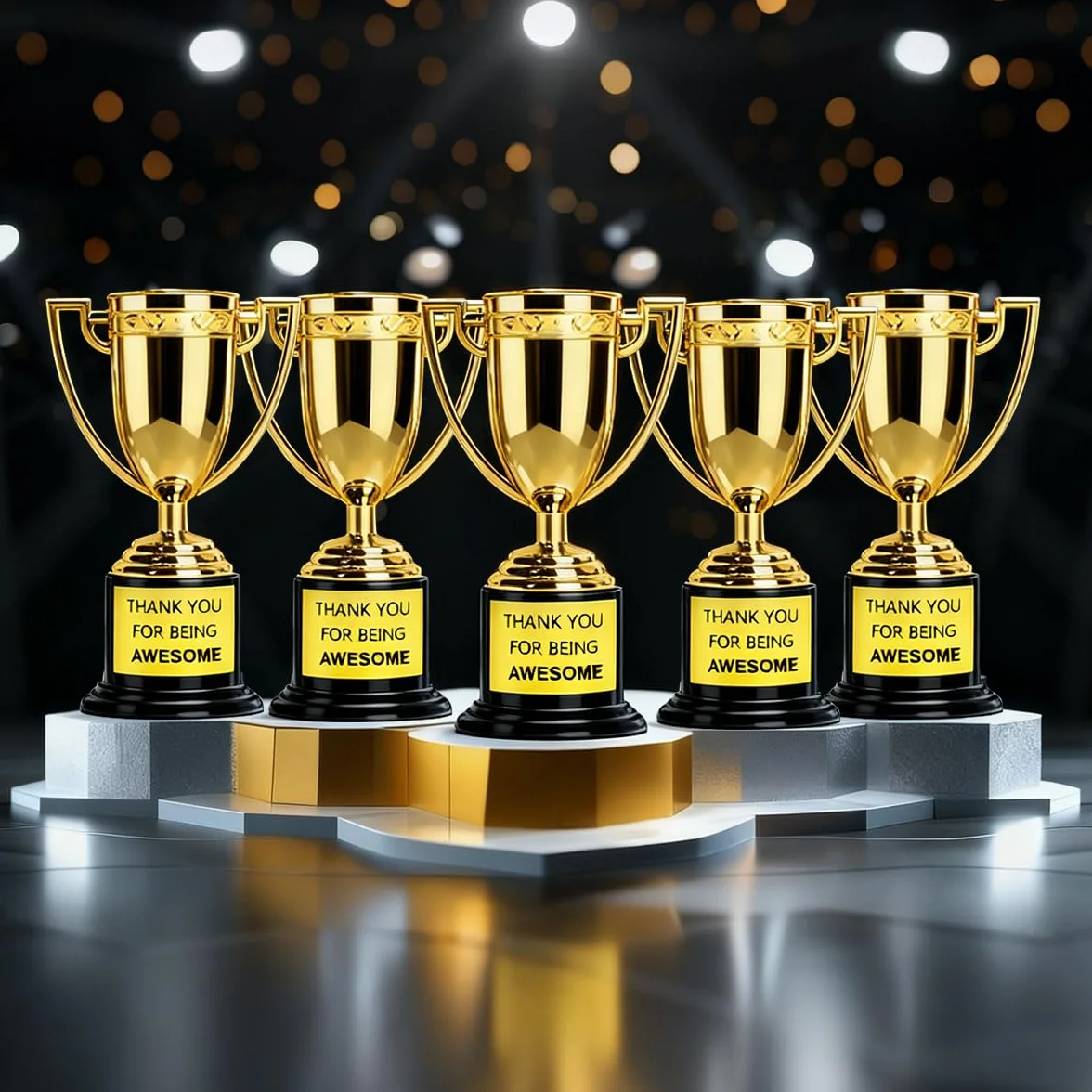 Mini Coupes Trophées Football Plastique Dorés Anniversaire Cadeaux Tournois Sportifs