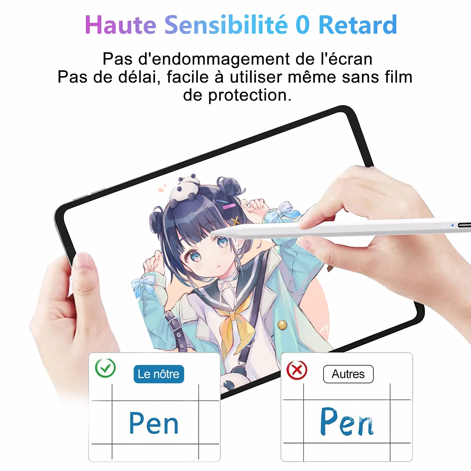 Stylet iPad 10&11e Génération, Stylo Tactile Haute Précision pour iPad 2018-2026, Rejet Paume