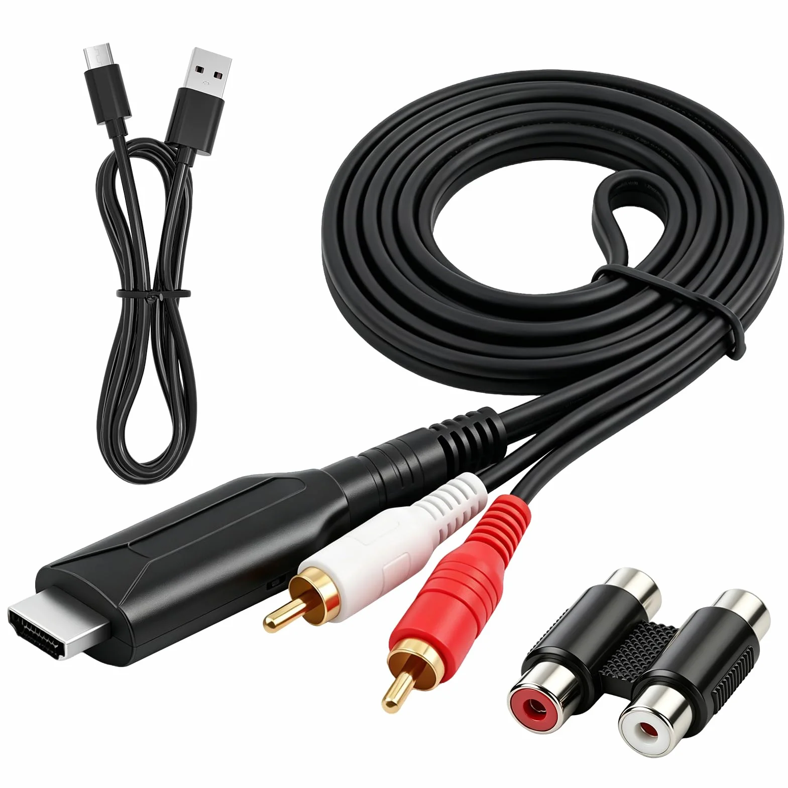 Extracteur Audio HDMI eARC ARC 192 kHz Câble Convertisseur HDMI ARC HD eARC vers AV Adaptateur AUX 3,5 mm