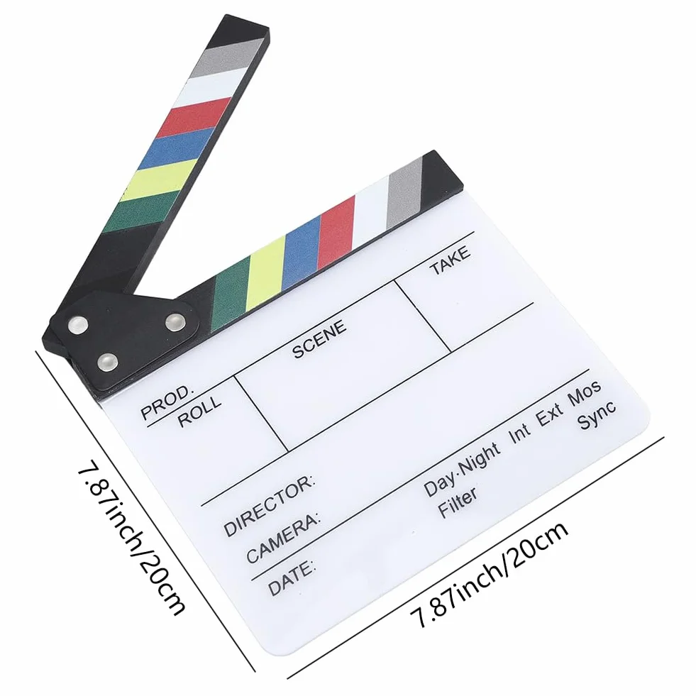 Clap de Cinema, Acrylique Film Clapper, Clap Cinéma, Movie Clapper, Réalisateur Scène Clap, Scènes d'action Cut Clapper Ardoise, TV Movie Action Board Film Cut Prop, pour Tournage Film, Studio Live