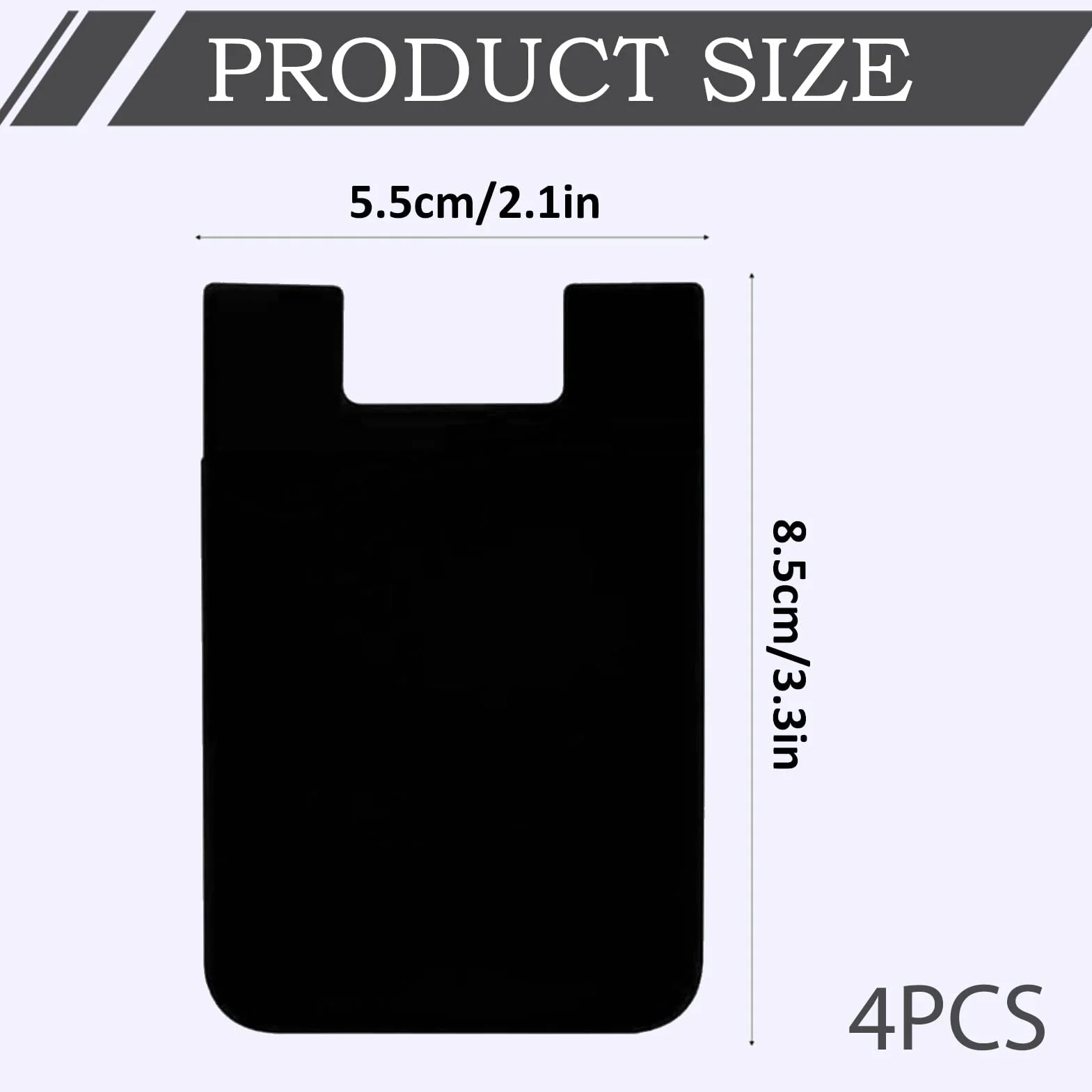 Porte Carte Telephone Adhésif Noir, Pochette Carte Bancaire Silicone Simple Couche pour Smartphone