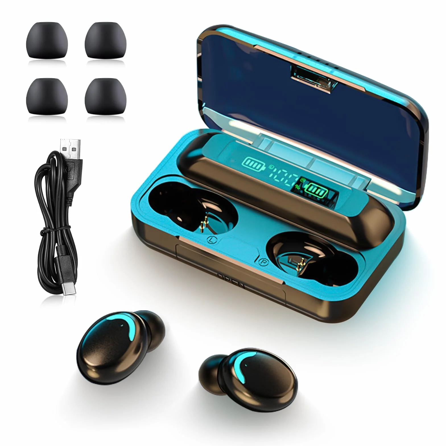 ecouteurs bluetooth sans fil - Écouteurs Bluetooth 5.1 Contrôle Tactile Ecouteur oreillette bluetooth sans Fil Ip7 Étanche Réduction De Bruit Écouteur Bluetooth Écouteurs Bluetooth avec Écran LED