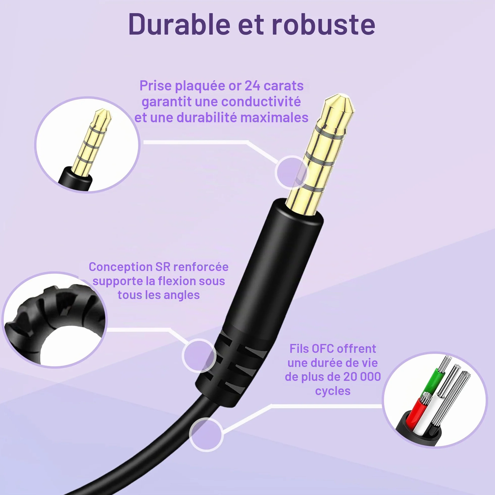 Câble Audio de Remplacement pour Casque Bose Jack 3,5 mm à 2,5 mm Compatible Bose 700 Quietcomfort QC25 QC35 QC35II QC45 JBL Tune 760NC 750BTNC LIVE 660NC avec Micro et Contrôle du Volume