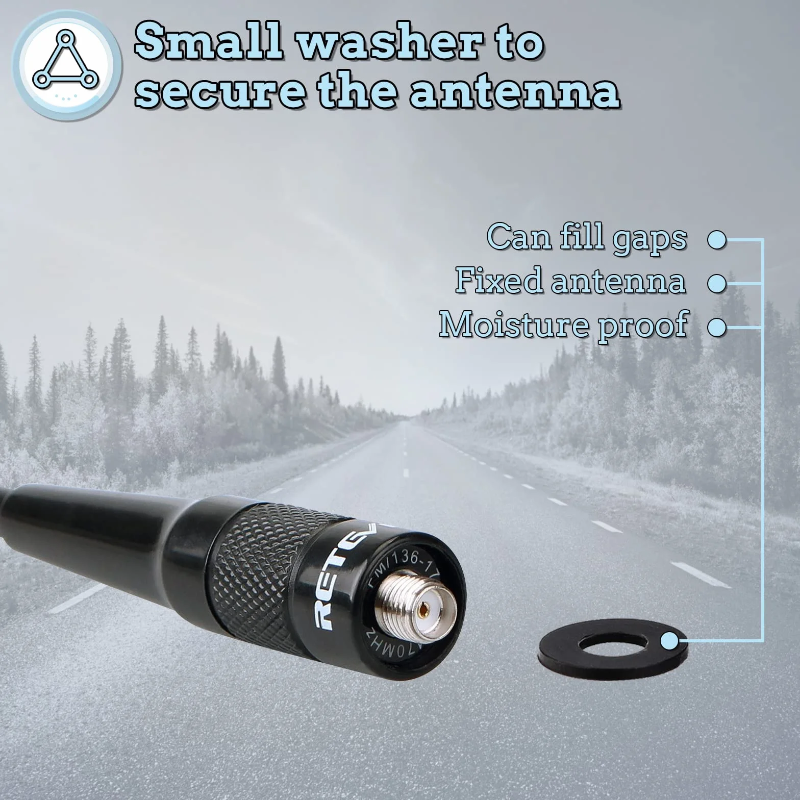 Retevis RHD771 Antenne SMA-F Double Bande 144/430MHz VHF/UHF Talkie Walkie Antenne, Compatible avec Baofeng UV-5R UV-5RM GT-5R Retevis RT5R RA79 RT86S, Qansheng UVK5 (1 Pcs)