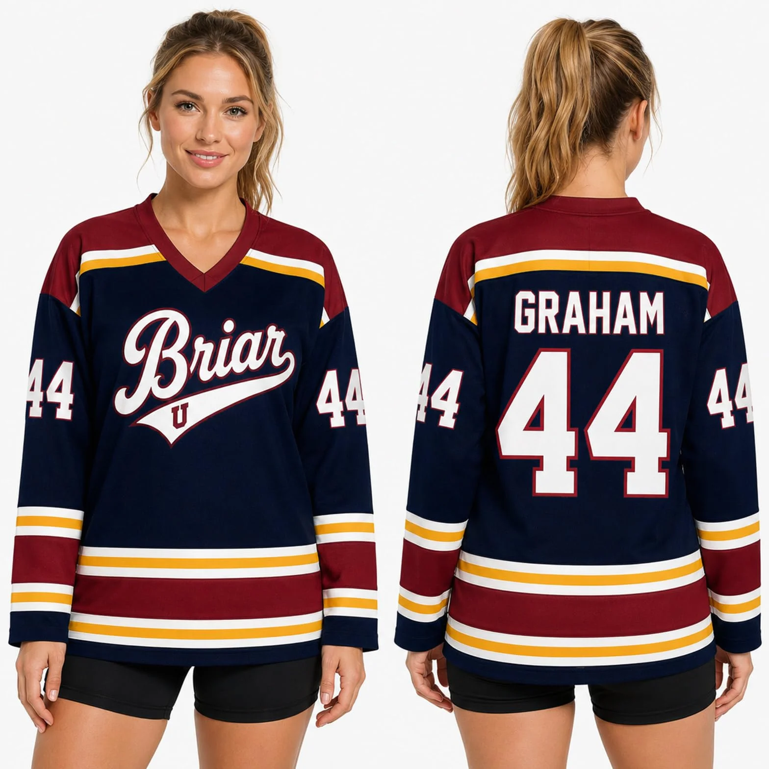 Campus Maillot De Hockey Universitaire T-Shirt Roman D'amour Vêtements Haut De Sport D'équipe Hockey Sur Glace Streetwear Amples Pour Fans