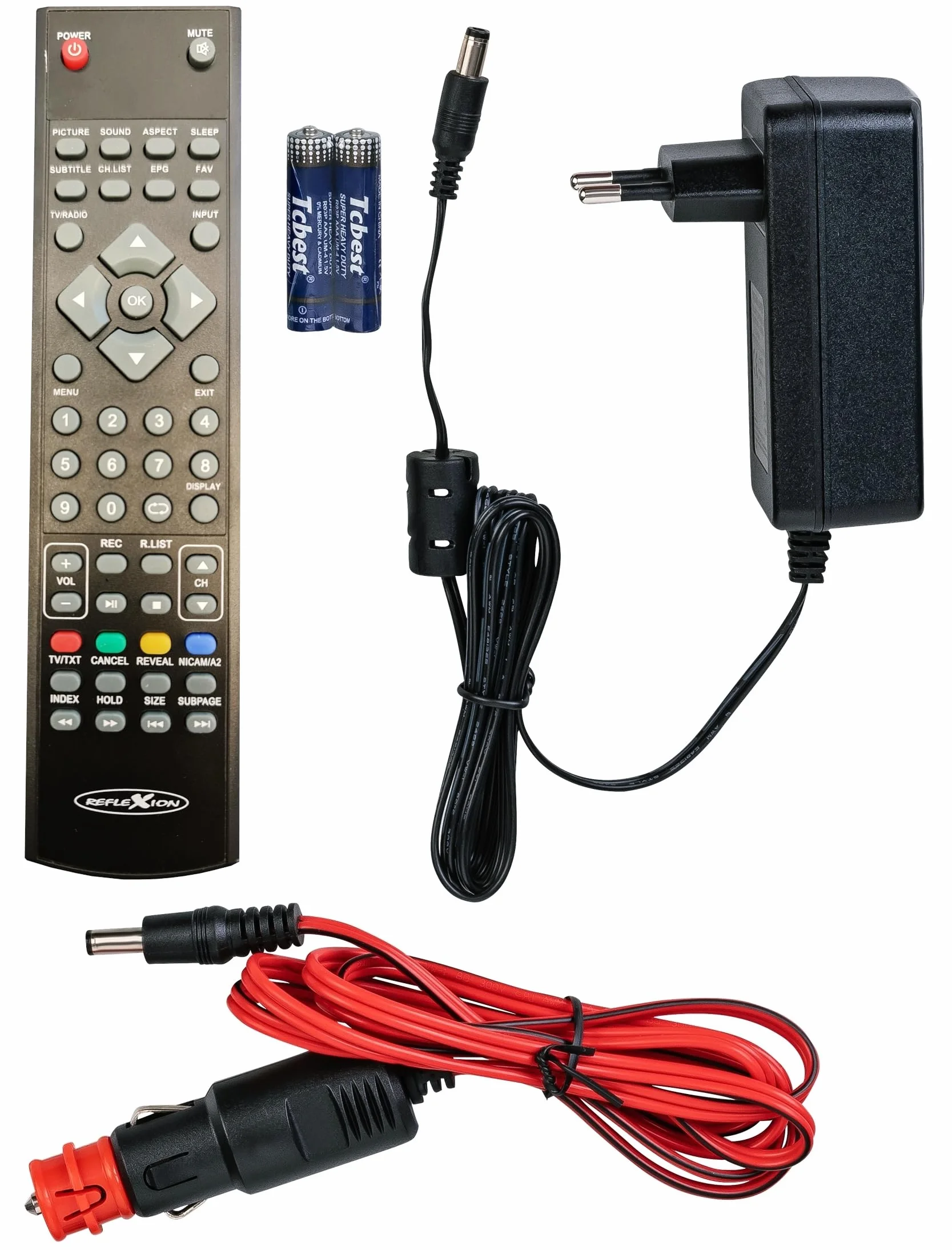 Reflexion LED2425 Téléviseur LED 60 cm pour Caravane/Camping-Car/Caravane/Bateau/Camion 12/230 V Full HD Triple Tuner avec DVB-T2HD, DVB-S2, DVB-C, Fente CI + Fonction d'enregistrement (PVR)