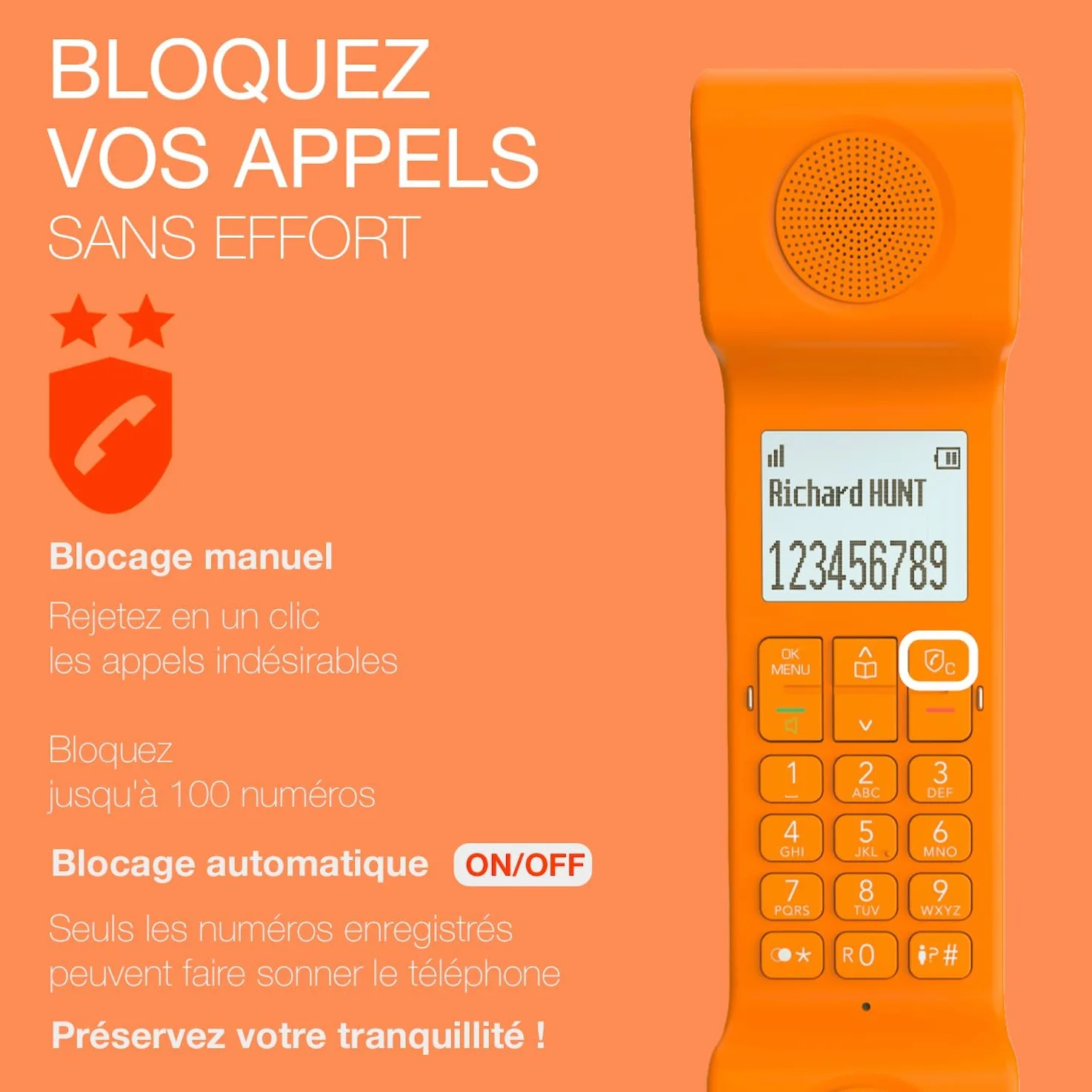 ALCATEL Epure Iconic Téléphone Fixe sans Fil DECT Design Vintage Grand Écran Graphique Mains Libres Blocage des Appels