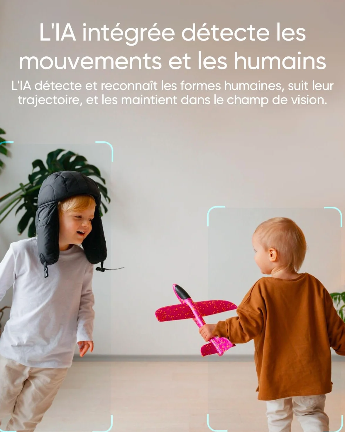 eufy Security Caméra intérieure C220, caméra de Surveillance avec résolution 2K, Rotation 360° et Inclinaison, caméra de Surveillance intérieure Filaire avec Wi-FI, détection des Humains par IA