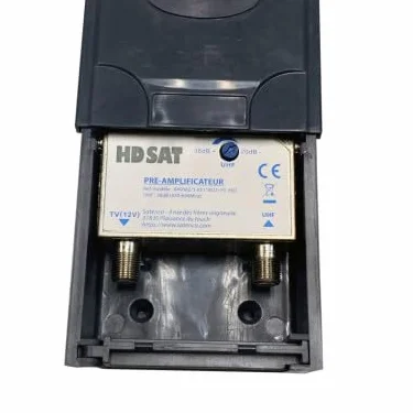 Kit Preamplificateur de Mat 5G TNT UHF + Alim 12V 2 Sorties - Gain 38dB Réglable - Amplificat