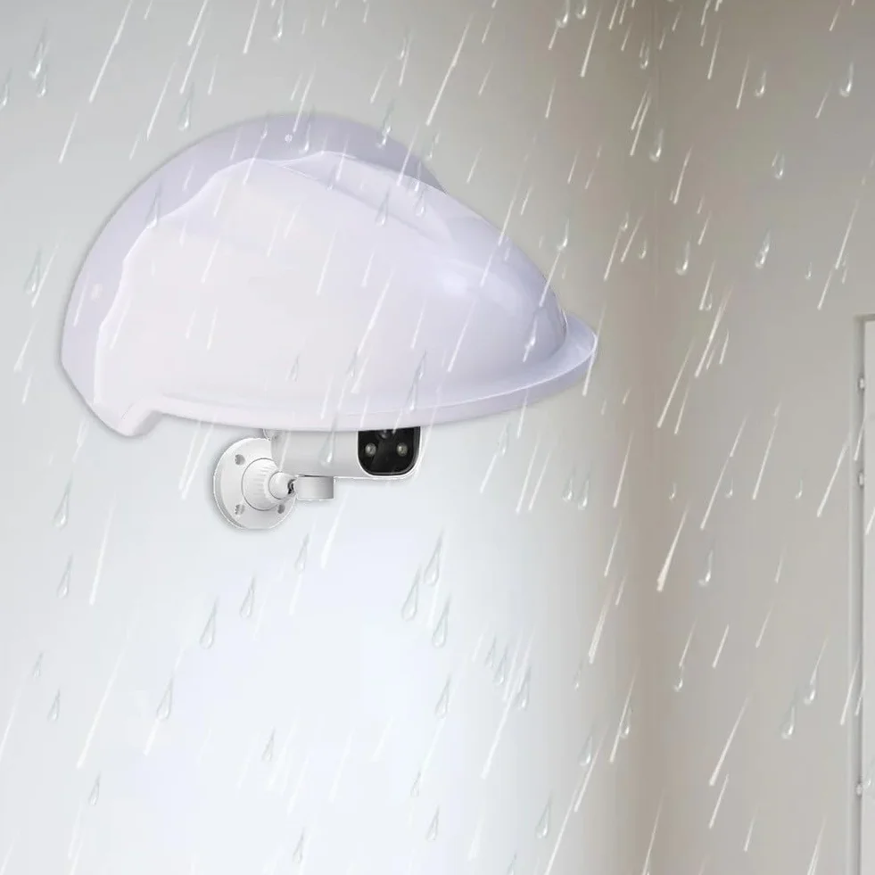 Housse de protection imperméable et résistante aux intempéries en ABS pour caméra de sécurité CCTV Blanc