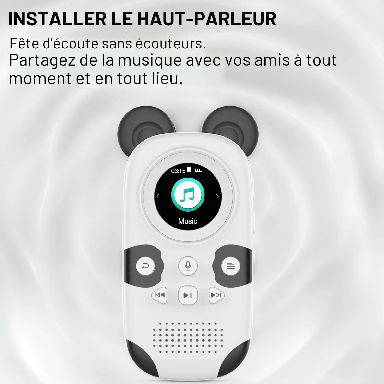 Lecteur MP3 Enfants Bluetooth 5.0 64GB Radio FM Réveil Enregistrement