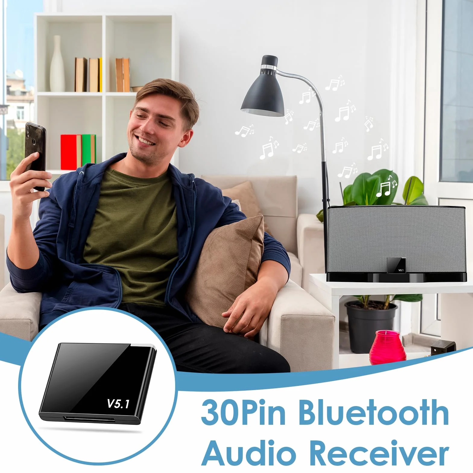 Récepteur Bluetooth 5.1 30 Broches Adaptateur Voiture Bose Sound Dock