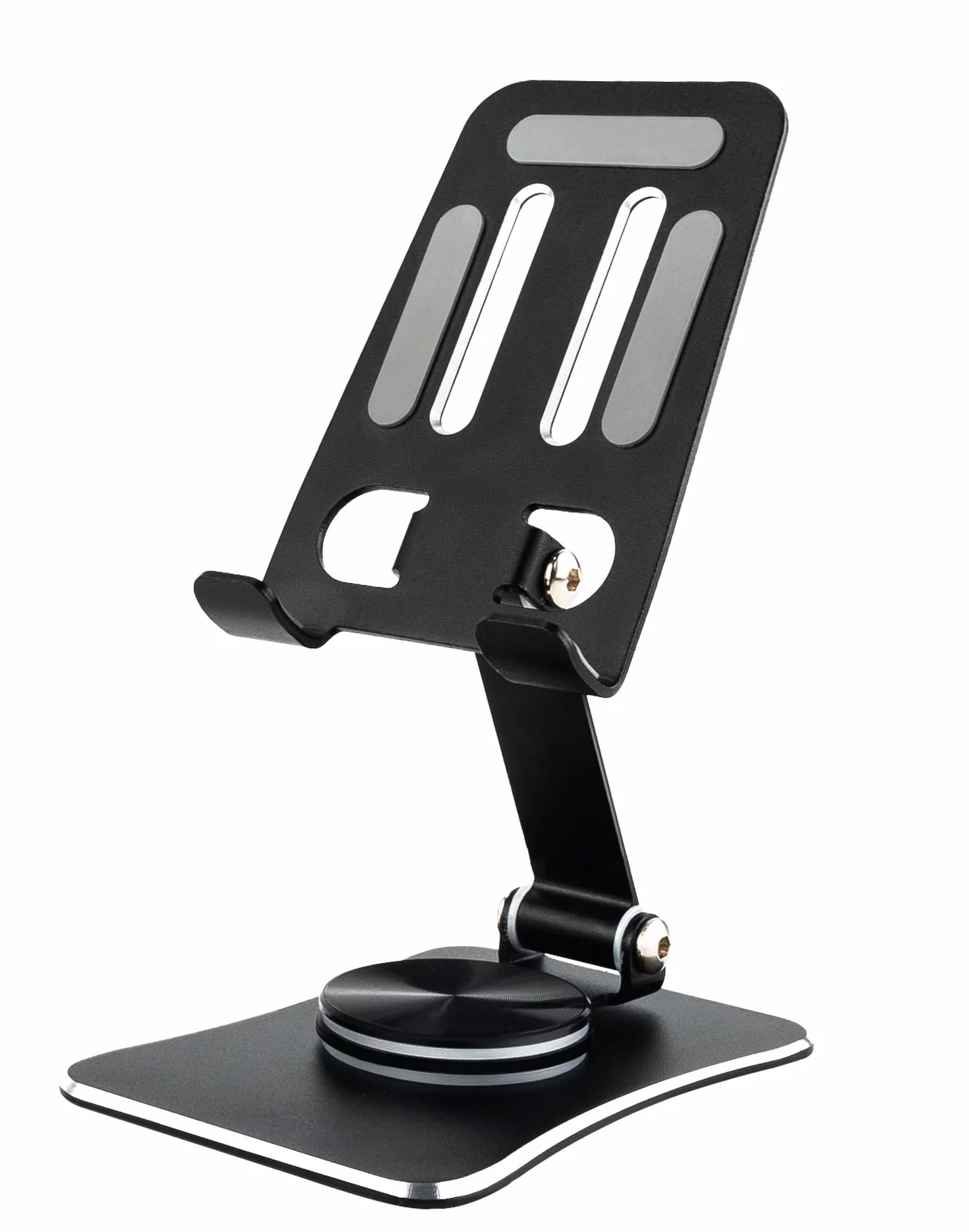 GRIFEMA GB1055 Support Téléphone et Tablette de Bureau Pliable, Rotatif 360°, Ajustable, Alliage d'Aluminium, Compatible 3,5–10,5''