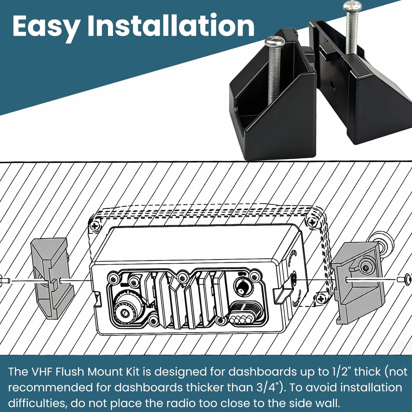 Kit de montage encastré MMB-84 pour radio VHF marine