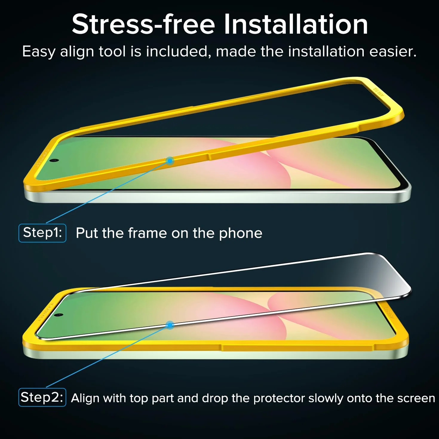 ivoler Verre Trempé pour Samsung Galaxy A56 5G Installation en 30 Secondes, Outil d'Installation Facile, Protection d’écran en 9H Dureté, Anti-Rayures, sans Bulles - 2 Pack