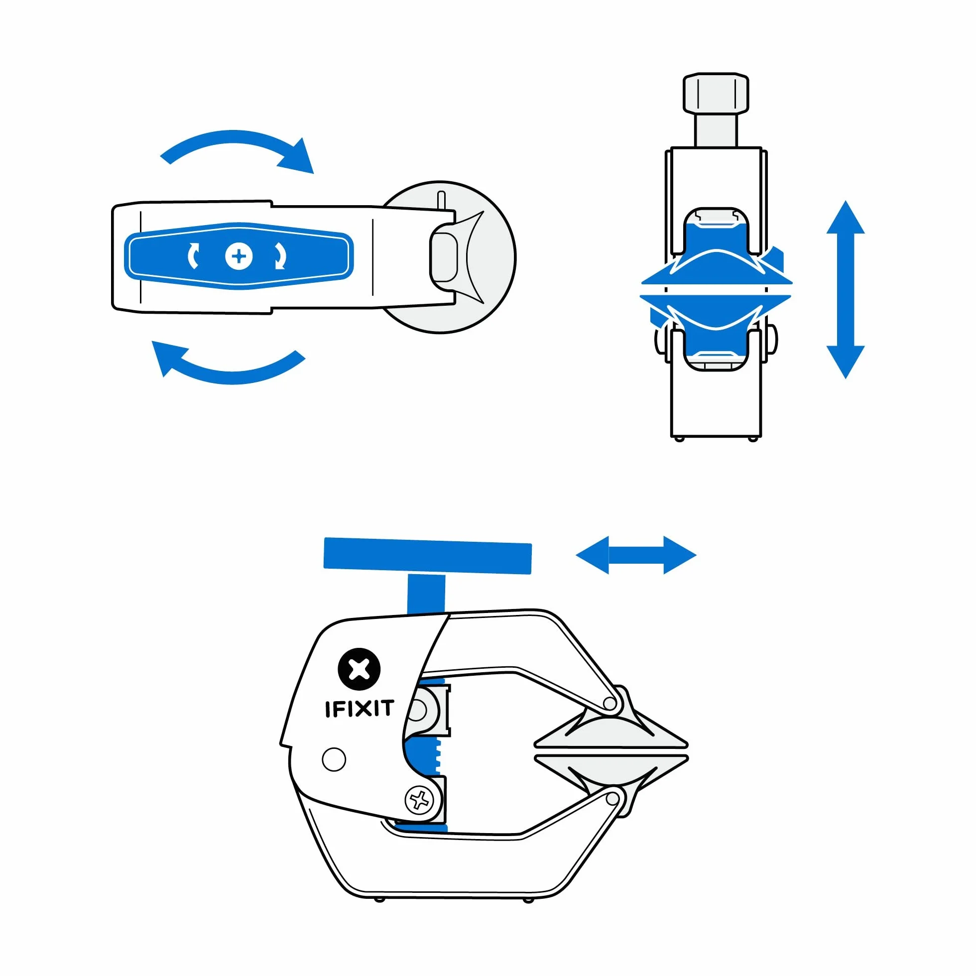 iFixit Anti-Clamp, pince avec ventouses pour ouvrir téléphone portable, tablette & Co., pince à ventouse, outil pour séparer les composants collés