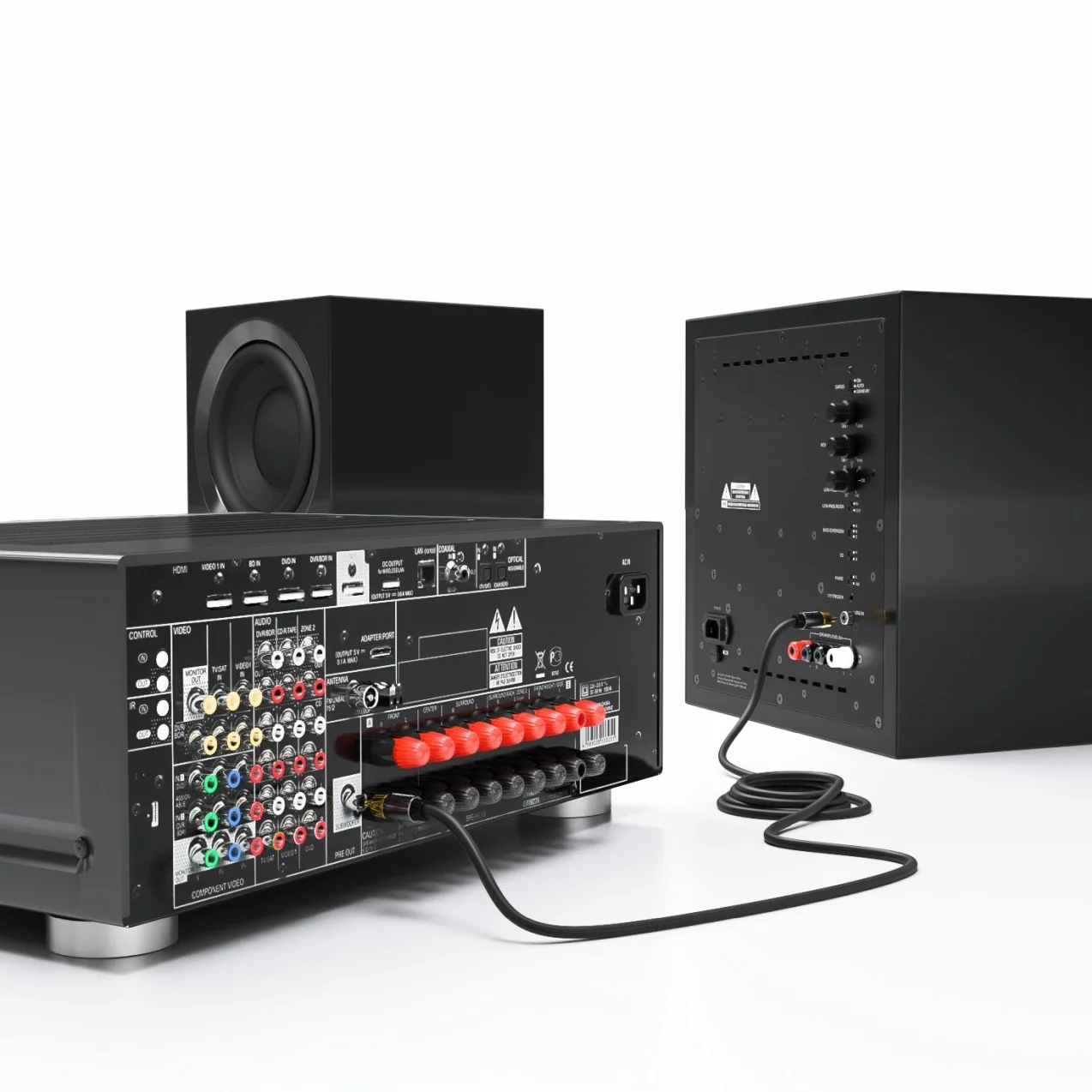 deleyCON 3,0m Câble Subwoofer - Cinch RCA Coaxial Numérique - Fiches Dorées - Liaison Audio - Subwoofer AV Receiver Amplificateur Home Cinéma