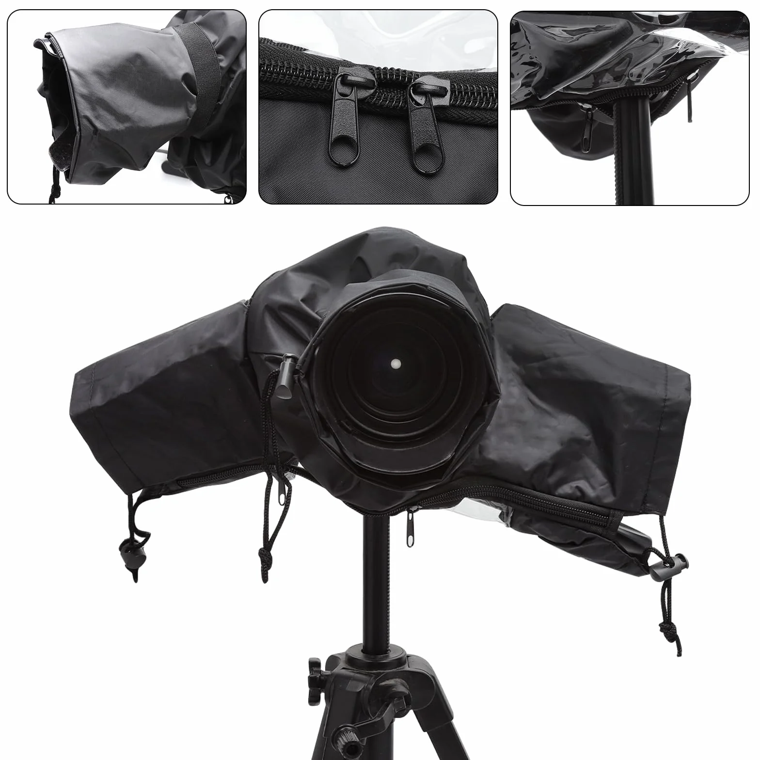 Housse de pluie imperméable pour appareil photo reflex numérique avec fenêtre transparente
