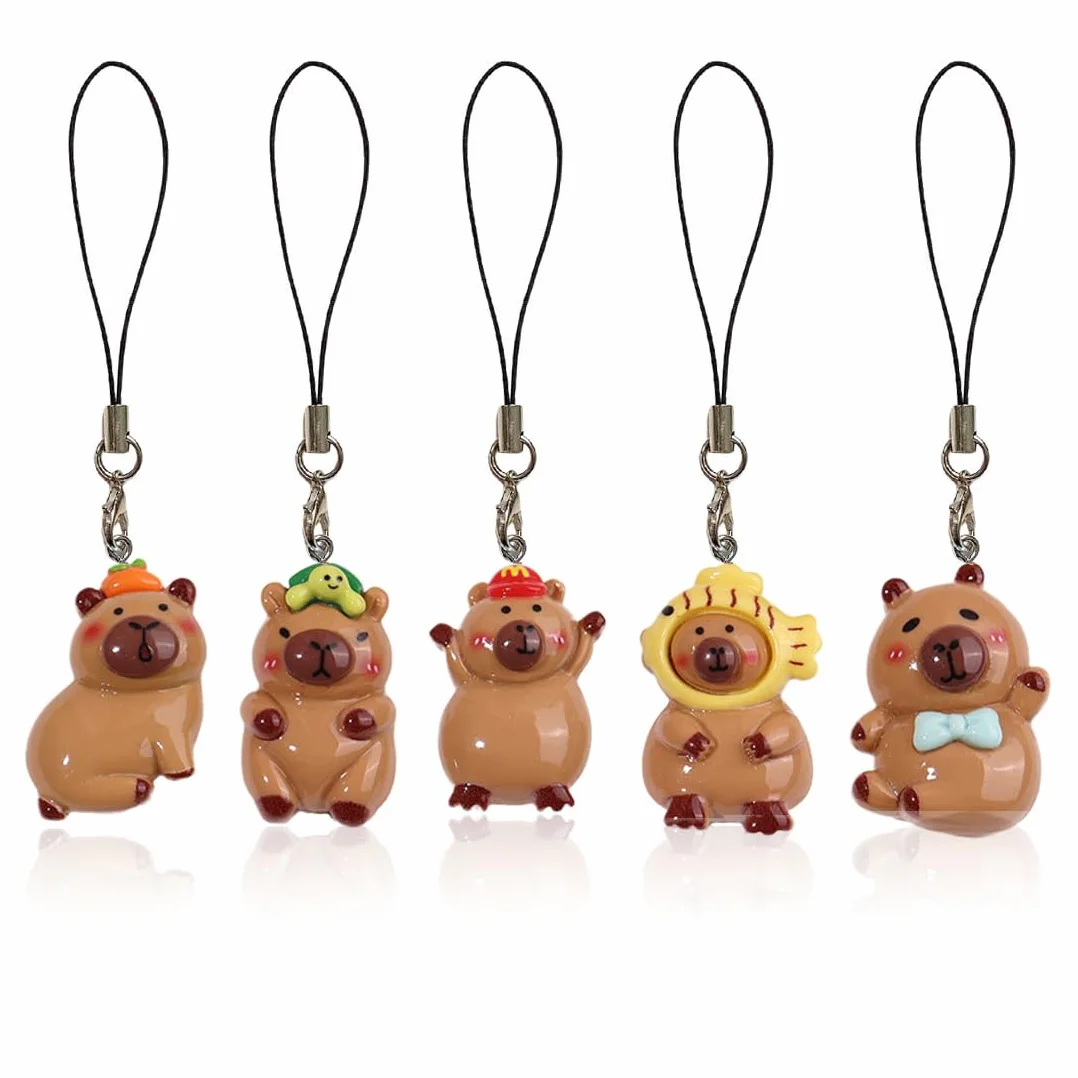 Capybara Pendentif Téléphone Portable Breloques Porte Clé Chaîne Lanière