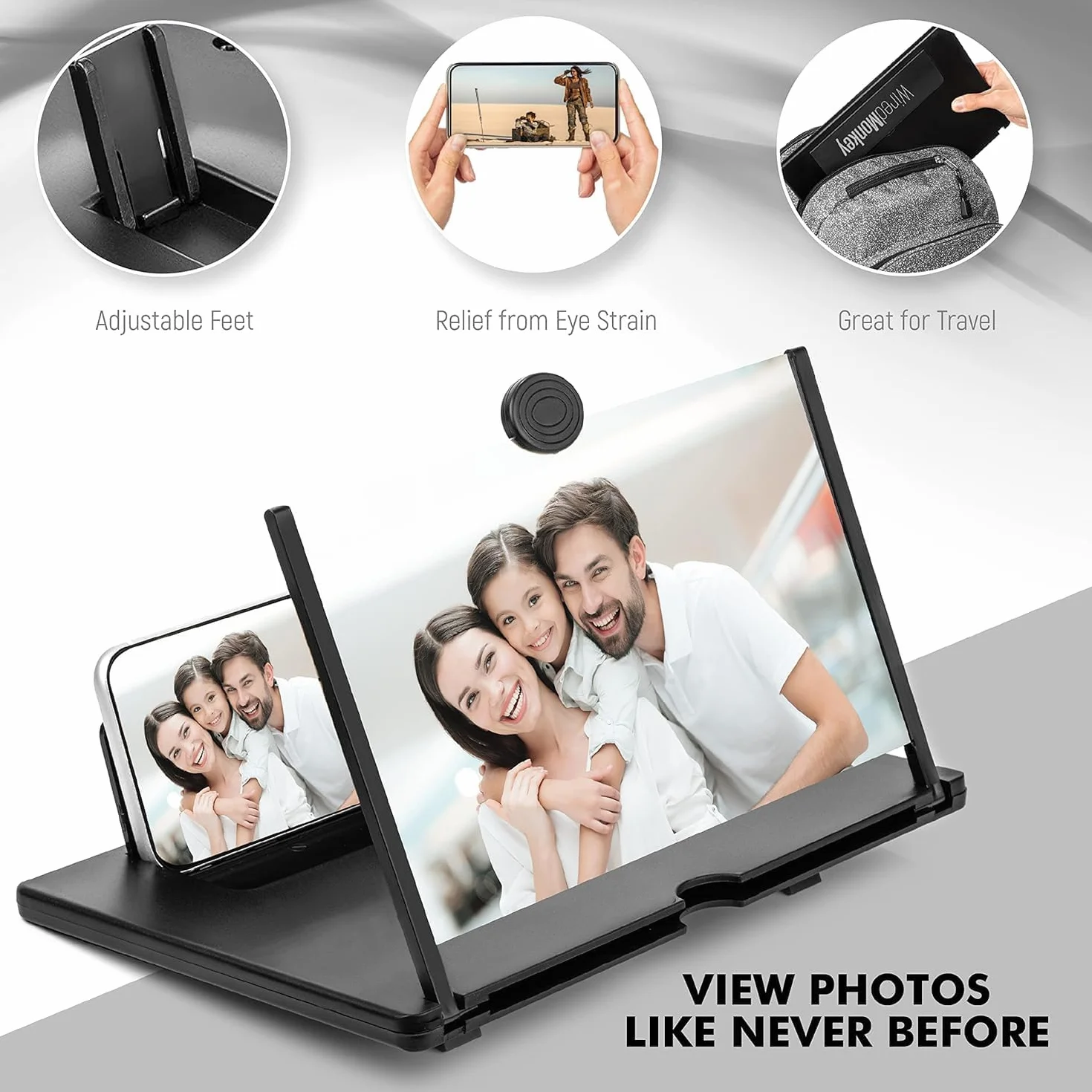 Agrandisseur ecran Telephone, 16 Zoll Loupe ecran Telephone, pour 3D amplificateur ecran pour Regarder des vidéos de Films, pour Tous Les Smartphones