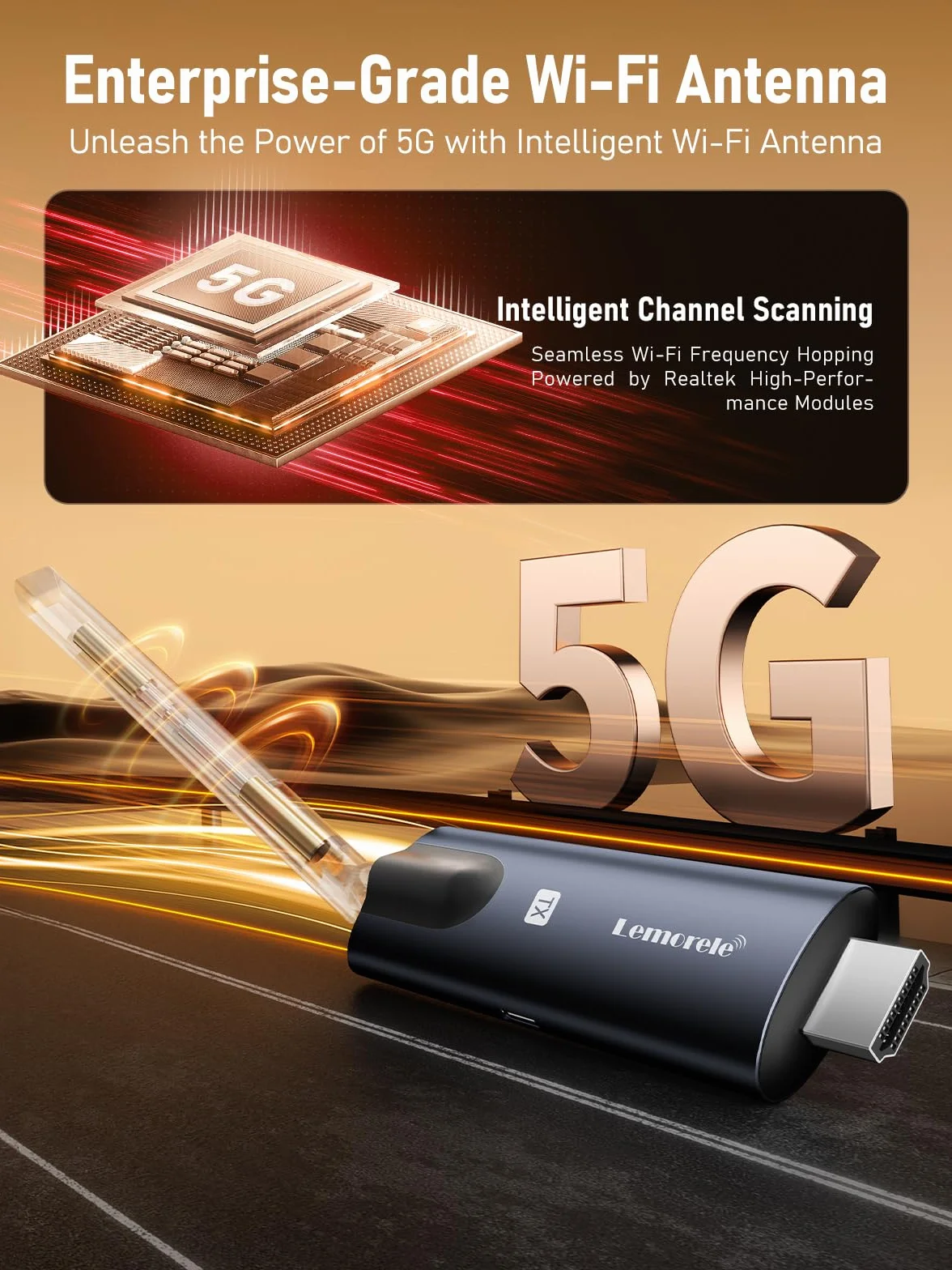 Lemorele Transmetteur HDMI sans Fil 1080P 1 TX 4 RX pour PC Caméra Box TV vers HDTV Moniteur Projecteur