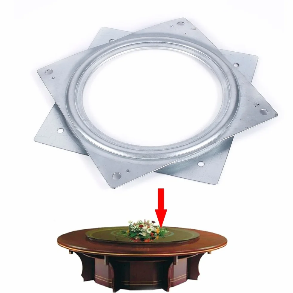 15cm/6in Quincaillerie de 500 Kg Roulements de Plateau Tournant Pivotant en Métal Carré pour Bureau TV Plaque de Roulement Rotative pour Plateaux de Service, étagères de Rangement de Cuisine