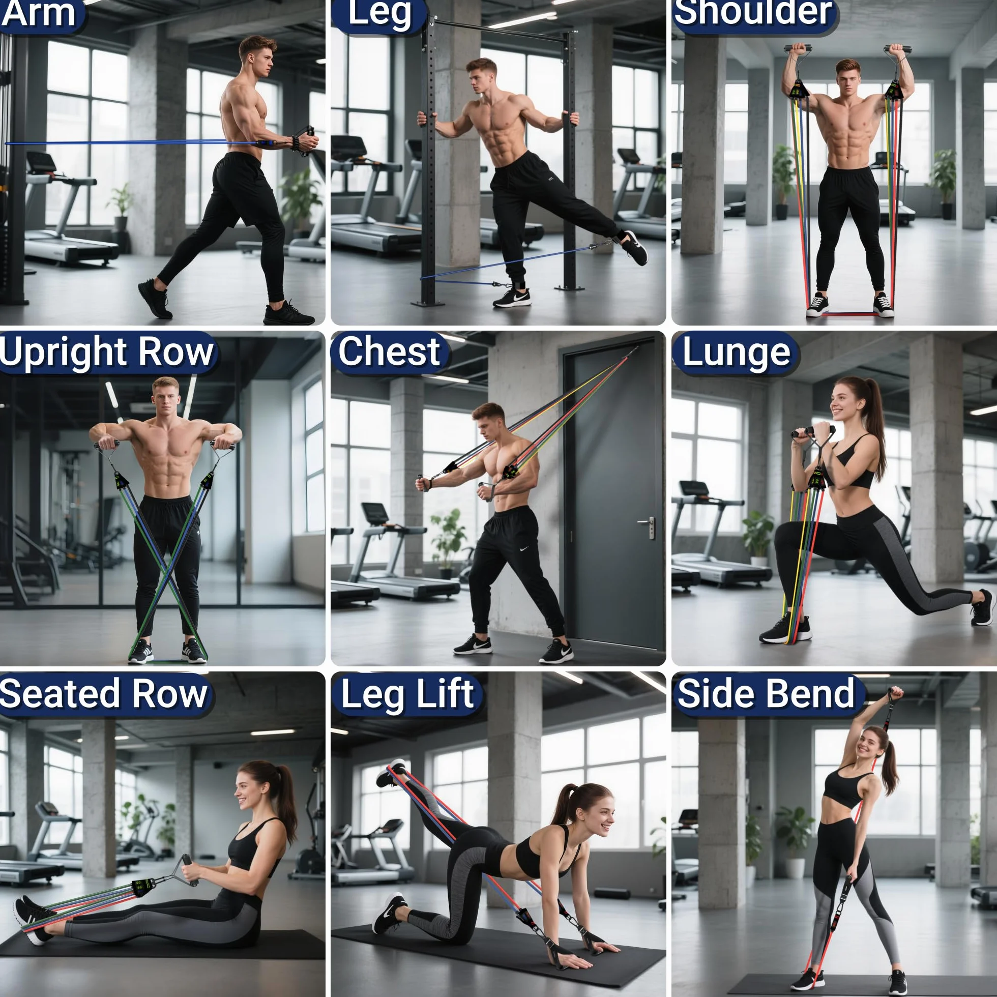 Elastique Musculation 5 Niveaux 150 lbs pour TRX Gymnase Domicile