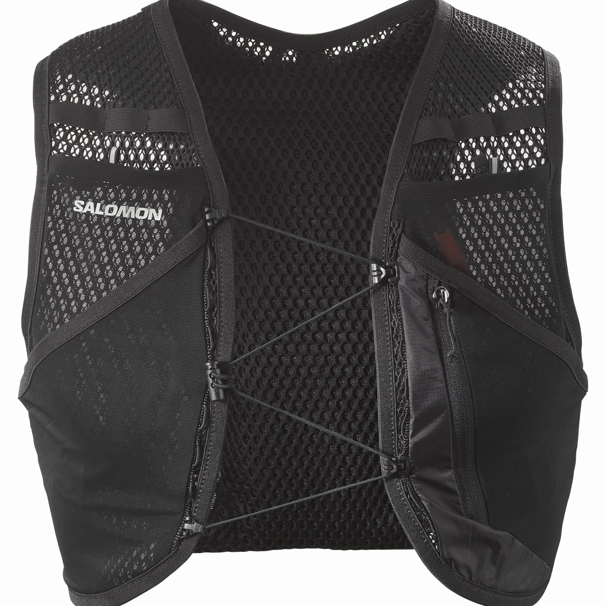 Salomon Active Skin 4 Gilet Trail Running, poches poitrine hydratation, SensiFit confort, rangement sécurisé