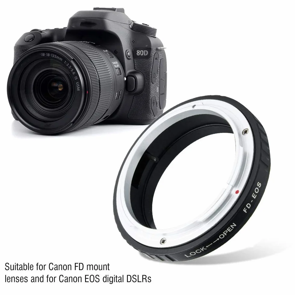 Adaptateur d'objectif Canon FD vers EOS EF, Bague d'adaptation macro FDEOS EF pour objectif à monture FD sur appareils photo reflex numériques Canon EOS EF, Contrôle enti