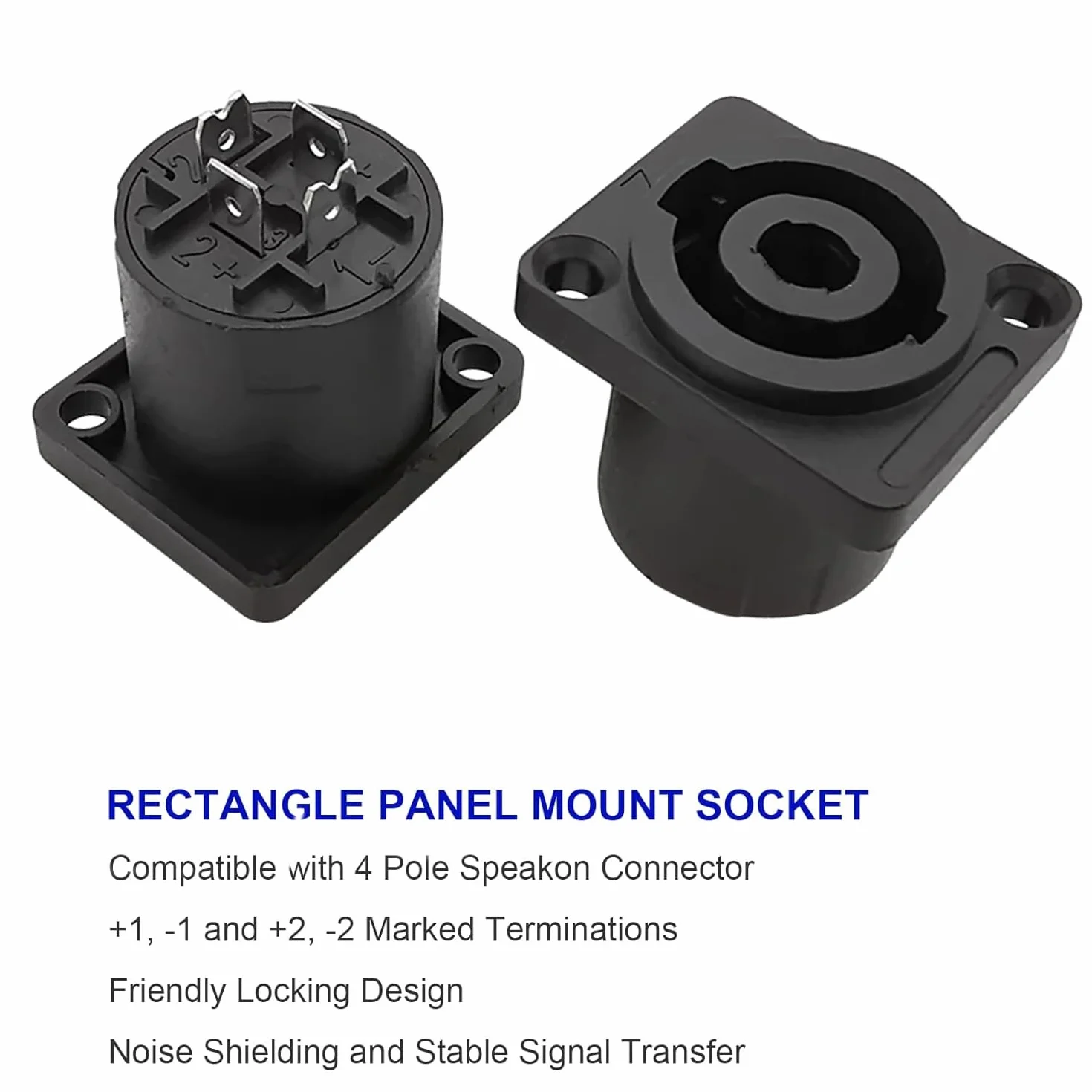 Greluma 6 pcs connecteurs femelles audio à 4 broches à verrouillage par rotation, compatibles avec les prises Speakon NL4MP, NL4MPR, NL4FC, NL4FX et NLT4X.