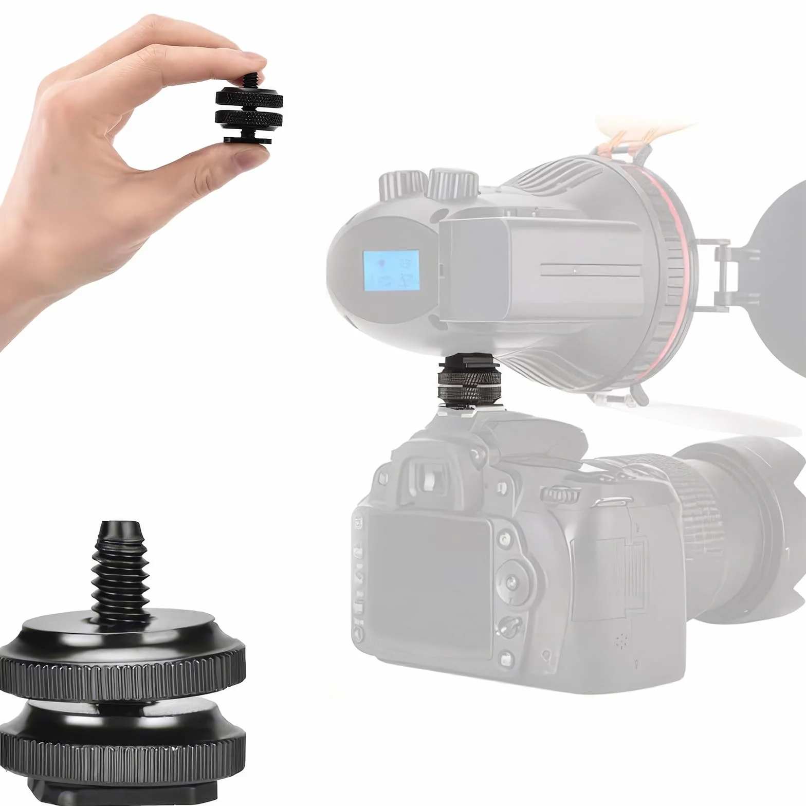 3 Pièces Adaptateur Griffe Camera, Daptateur Hot Shoe, Vis d'adaptation, Filetage 1/4", Vis de trépied 1/4", pour Microphone, Flashs,Moniteur, Appareils Photo, Caméscopes