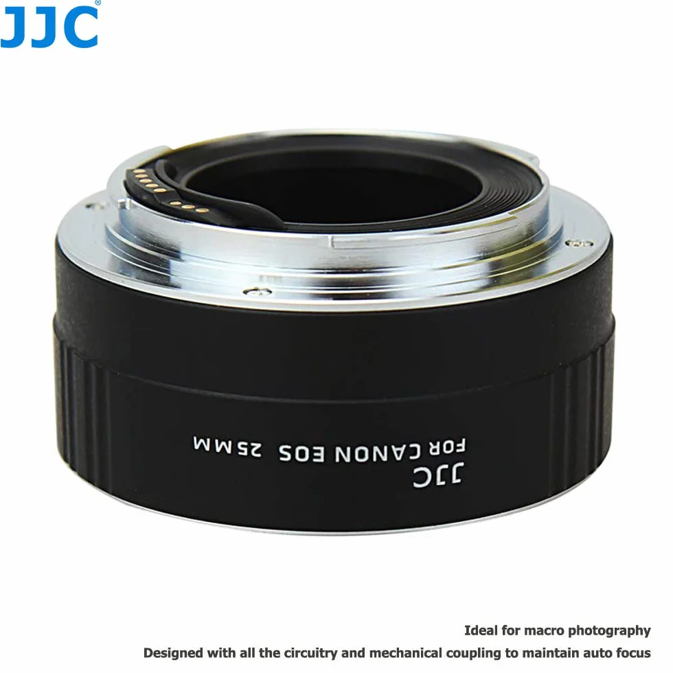 JJC 25mm Métal Ensemble Tube d’Extension Automatique Macro pour Canon EOS Caméra