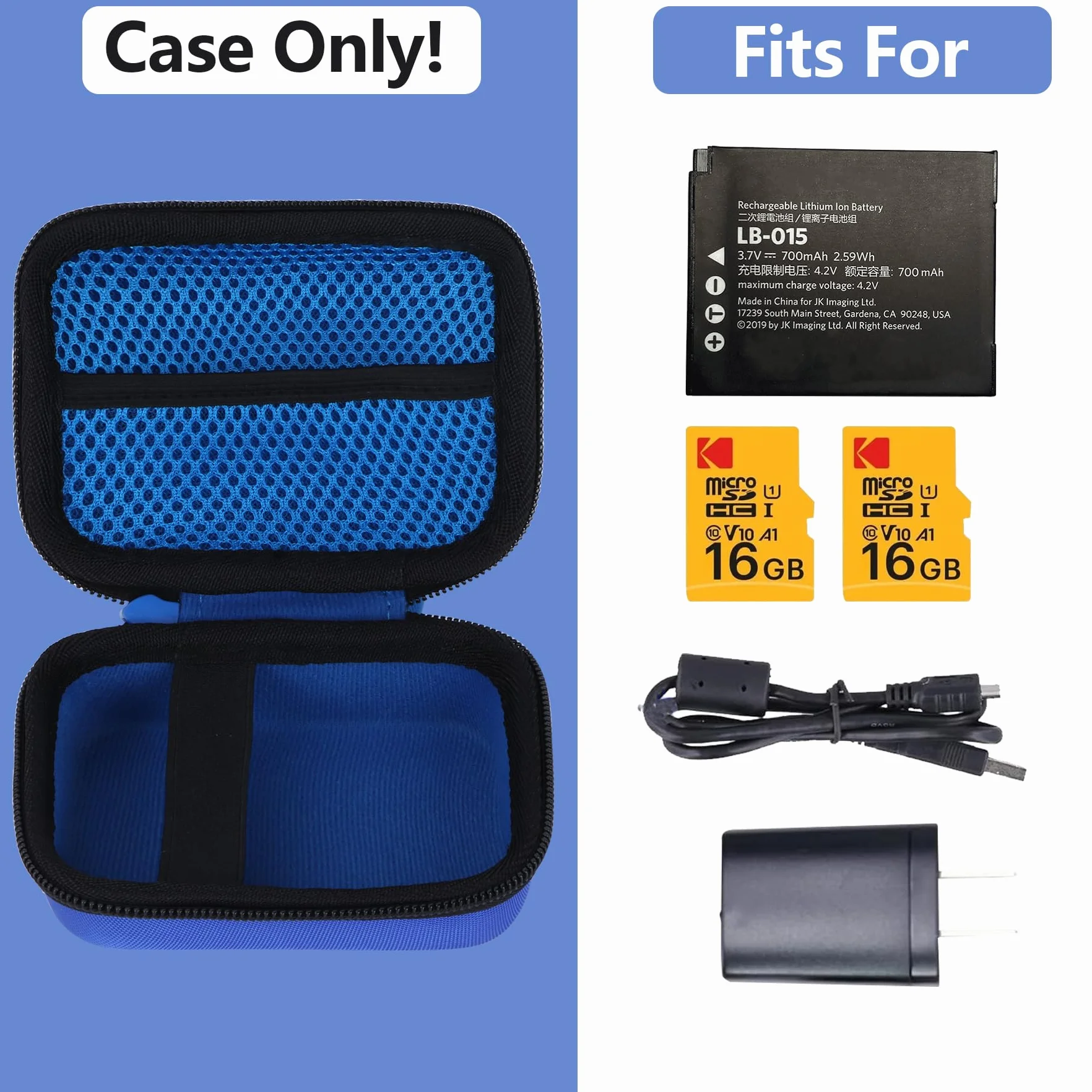 Étui de Protection pour Kodak Pixpro WPZ2 Caméra Digitale Bleu Noir